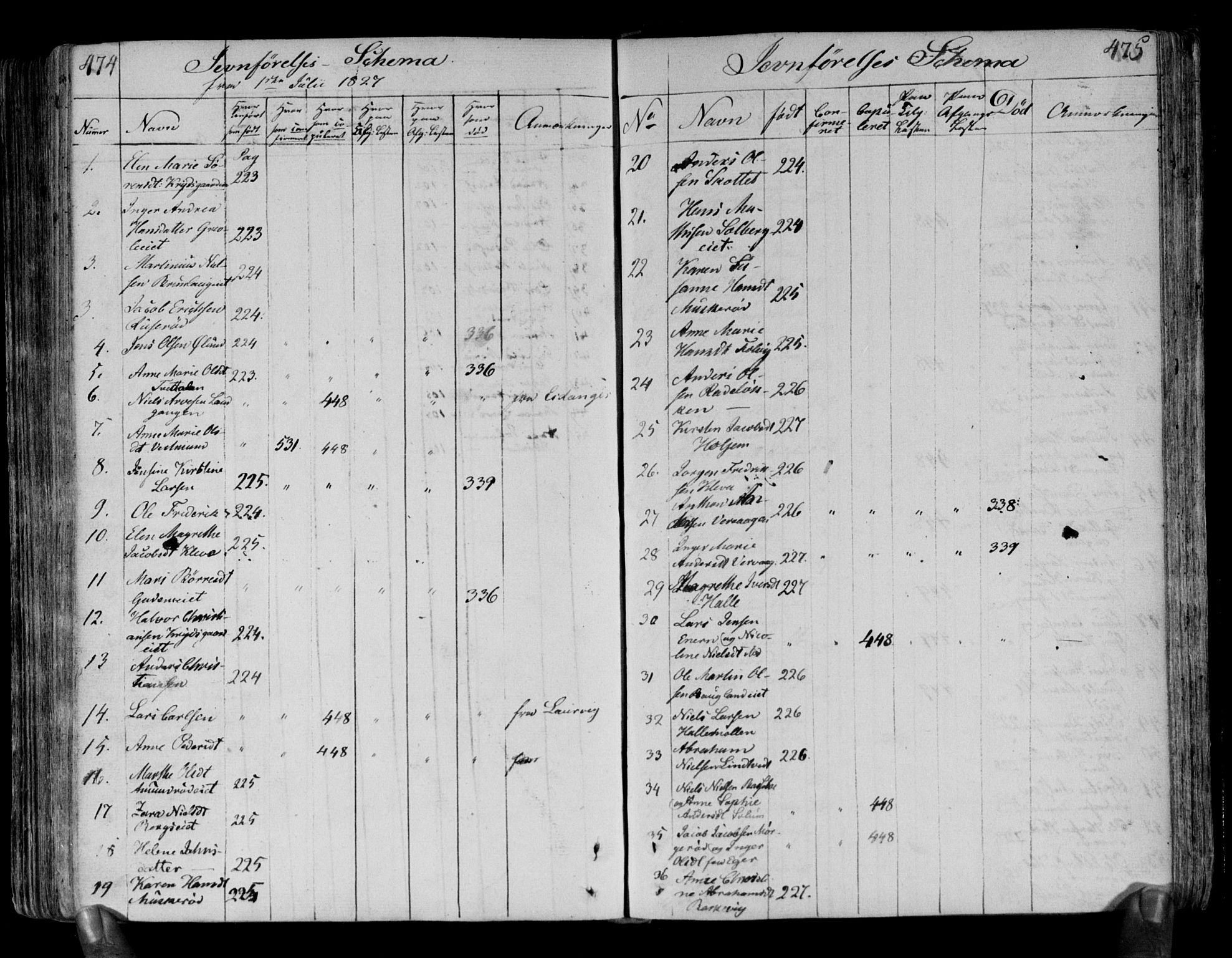 Brunlanes kirkebøker, AV/SAKO-A-342/F/Fa/L0002: Parish register (official) no. I 2, 1802-1834, p. 474-475