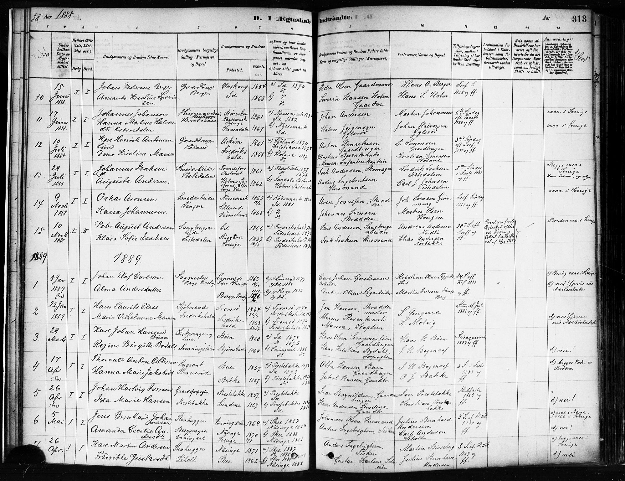 Idd prestekontor Kirkebøker, SAO/A-10911/F/Fc/L0006b: Parish register (official) no. III 6B, 1878-1903, p. 313
