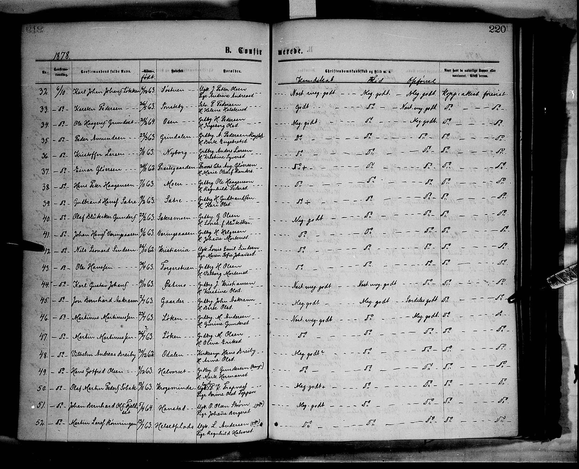 Elverum prestekontor, AV/SAH-PREST-044/H/Ha/Haa/L0011: Parish register (official) no. 11, 1869-1879, p. 220