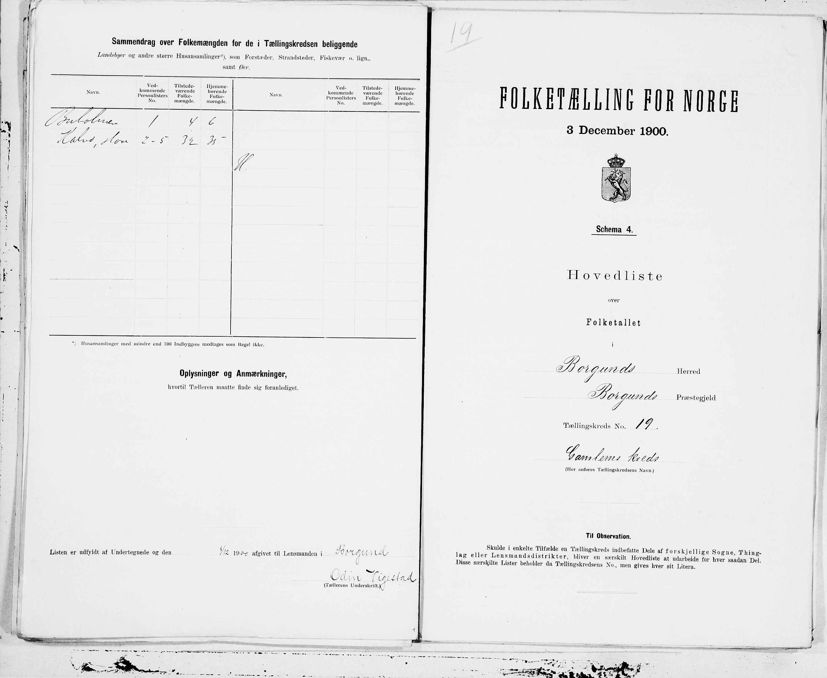 SAT, 1900 census for Borgund, 1900, p. 38