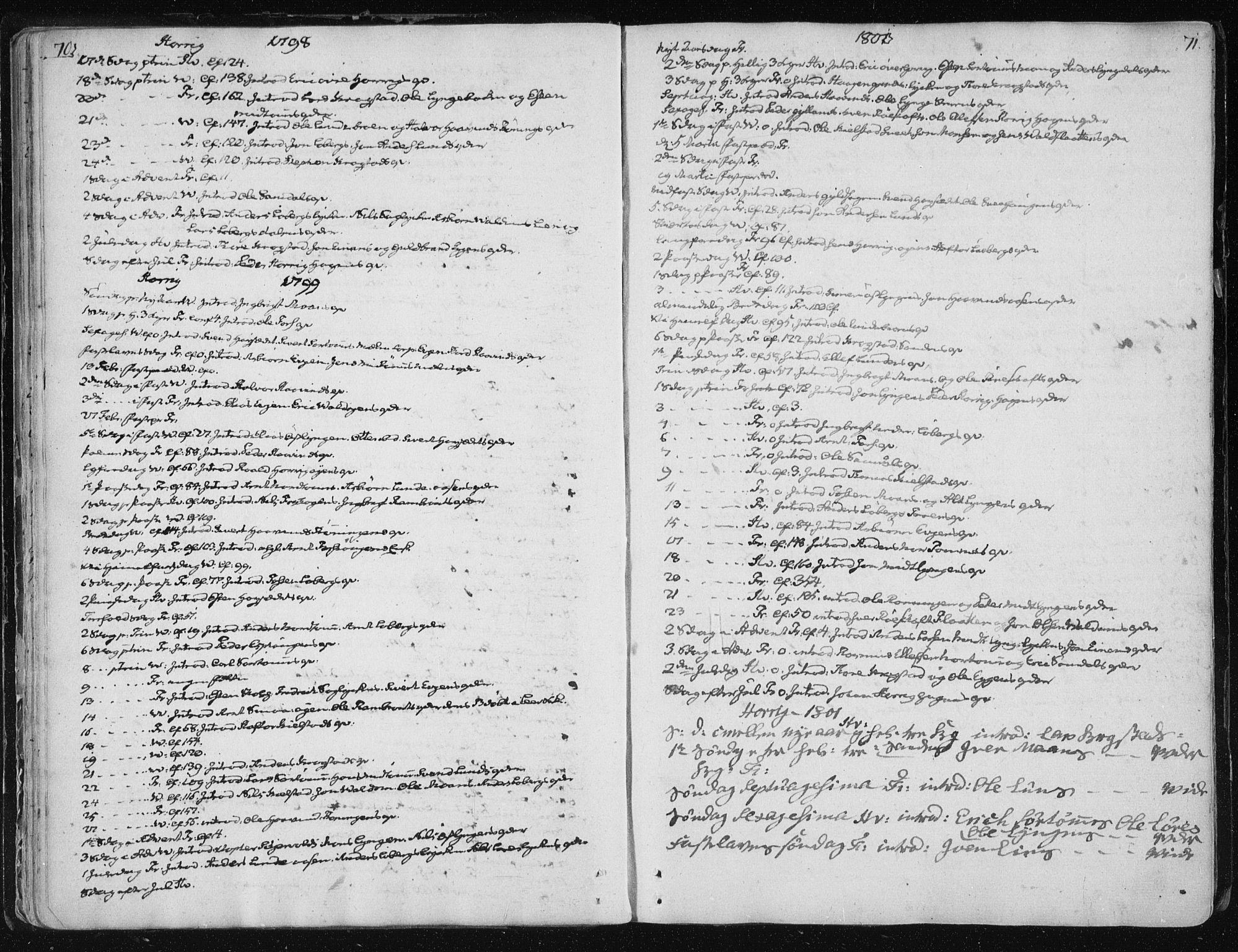 Ministerialprotokoller, klokkerbøker og fødselsregistre - Sør-Trøndelag, SAT/A-1456/687/L0993: Parish register (official) no. 687A03 /2, 1788-1815, p. 70-71