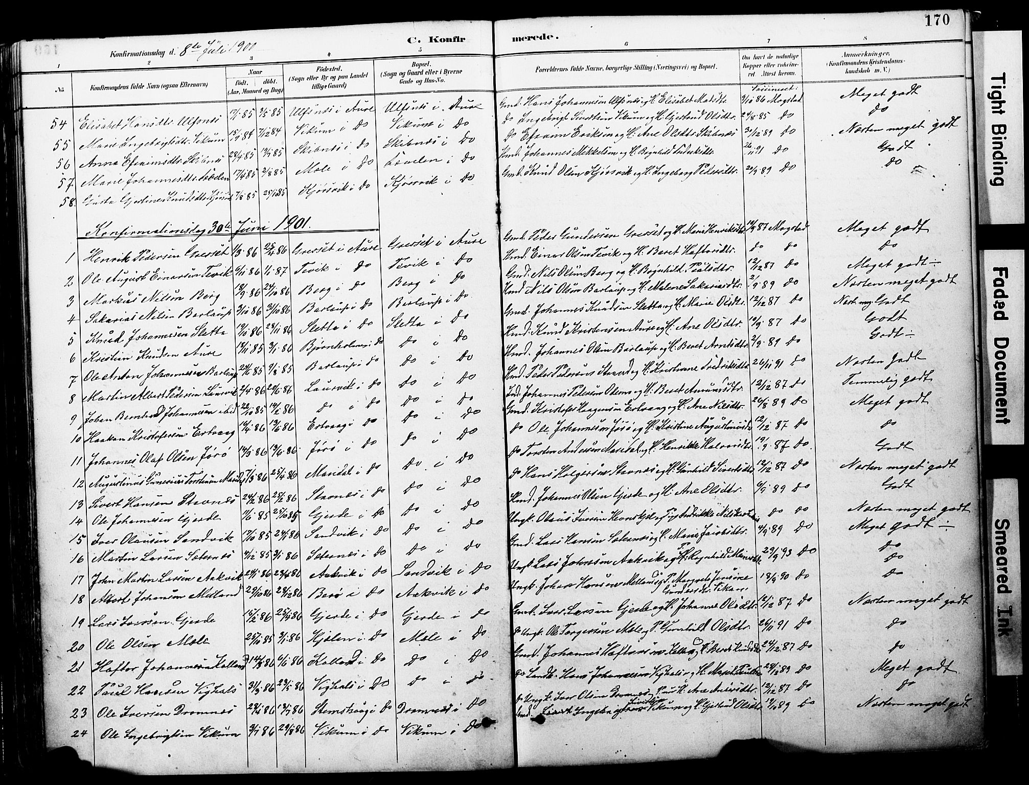 Ministerialprotokoller, klokkerbøker og fødselsregistre - Møre og Romsdal, AV/SAT-A-1454/578/L0907: Parish register (official) no. 578A06, 1887-1904, p. 170