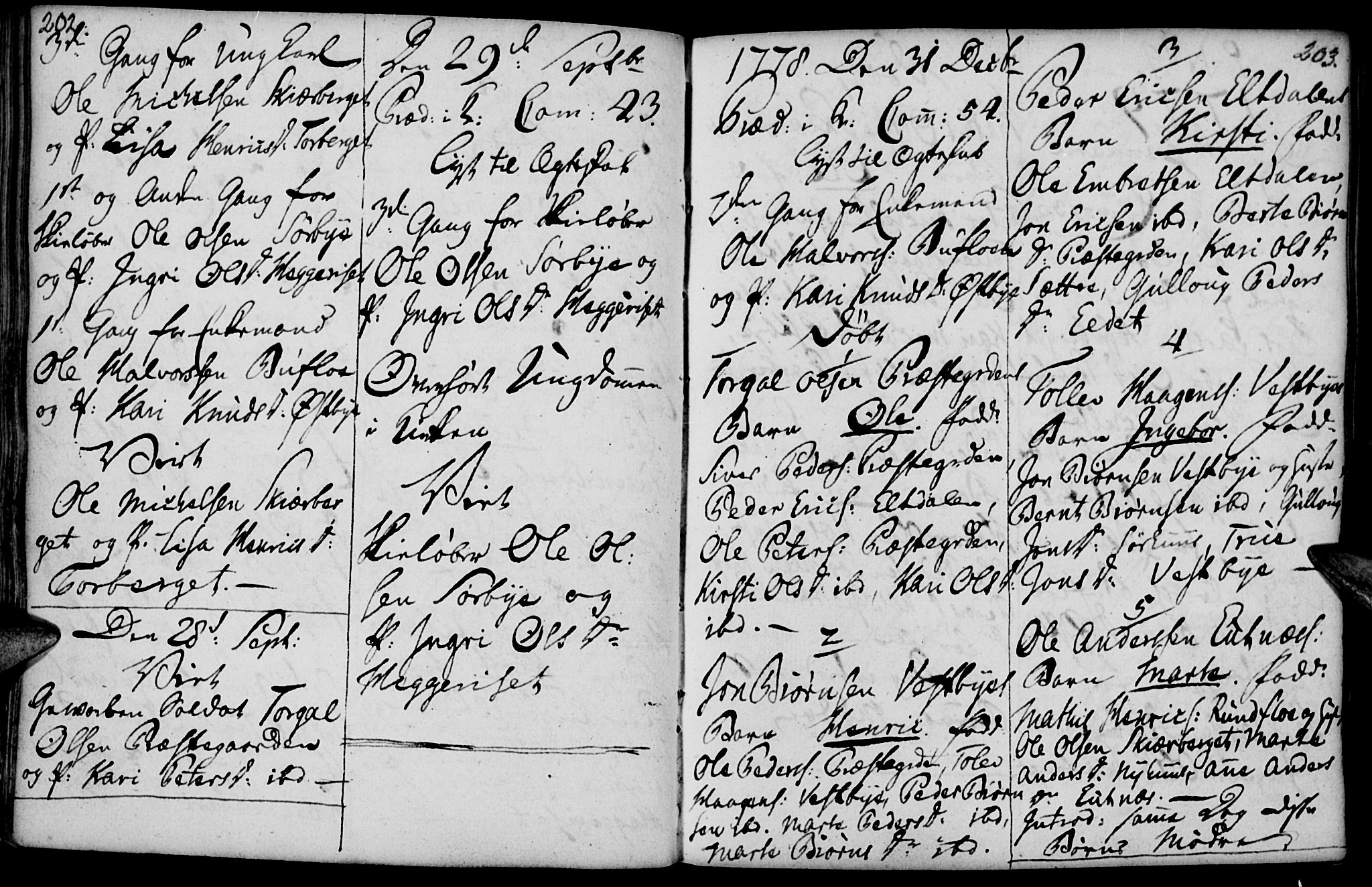 Elverum prestekontor, AV/SAH-PREST-044/H/Ha/Haa/L0004: Parish register (official) no. 4, 1761-1780, p. 202-203