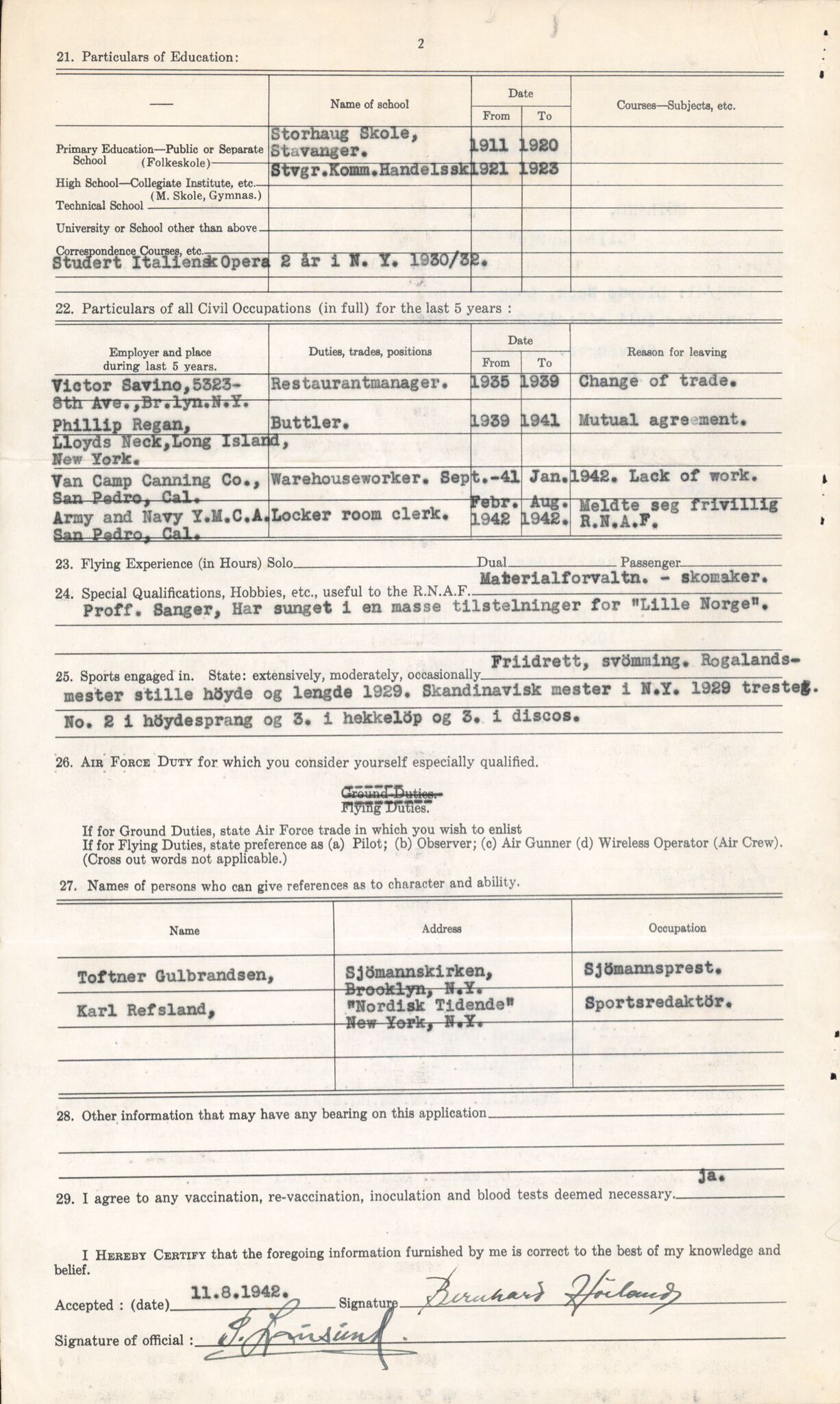 Forsvaret, Forsvarets overkommando/Luftforsvarsstaben, AV/RA-RAFA-4079/P/Pa/L0013: Personellmapper, 1905, p. 218