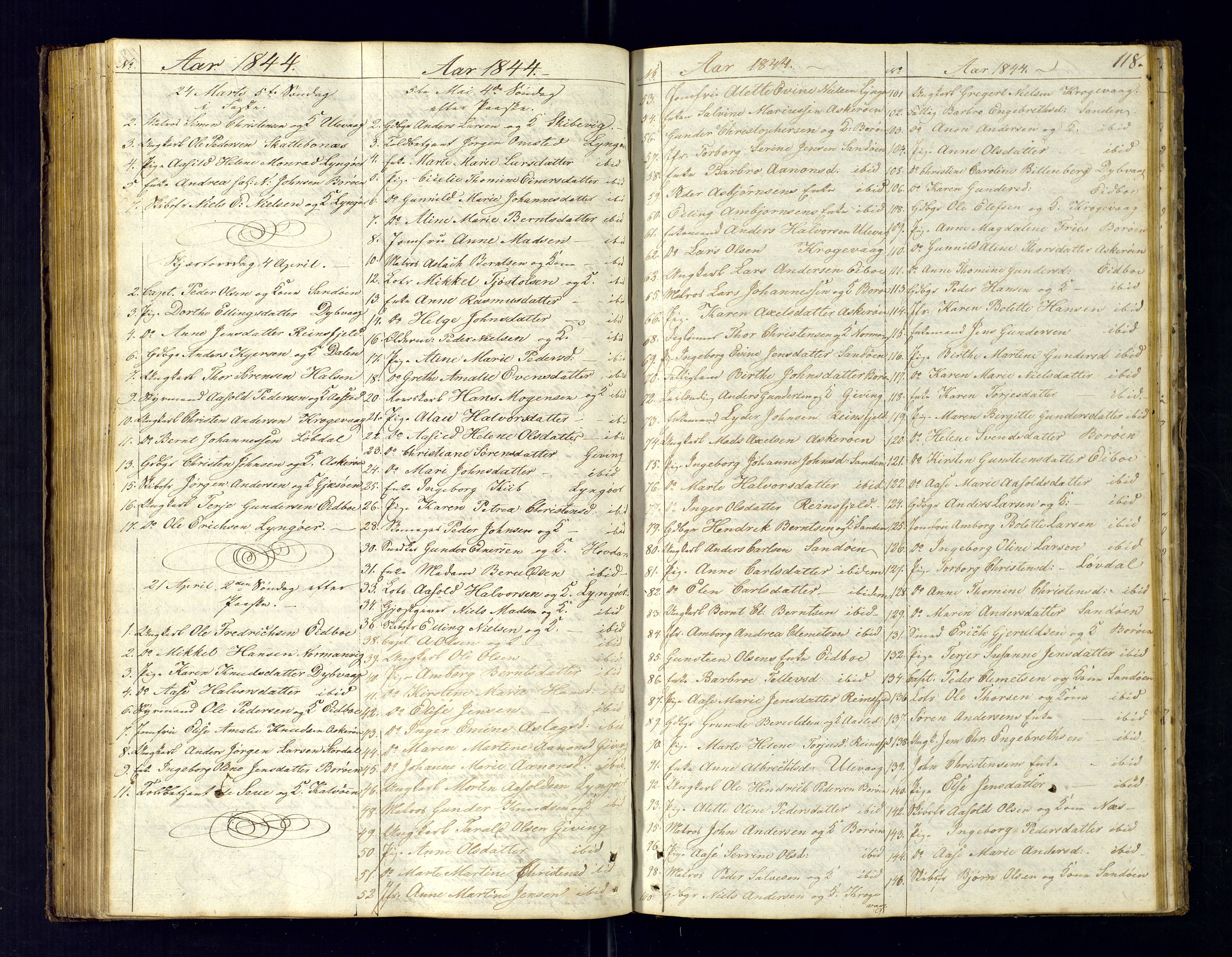 Dypvåg sokneprestkontor, SAK/1111-0007/F/Fc/Fca/L0002: Communicants register no. C-2, 1831-1848, p. 118
