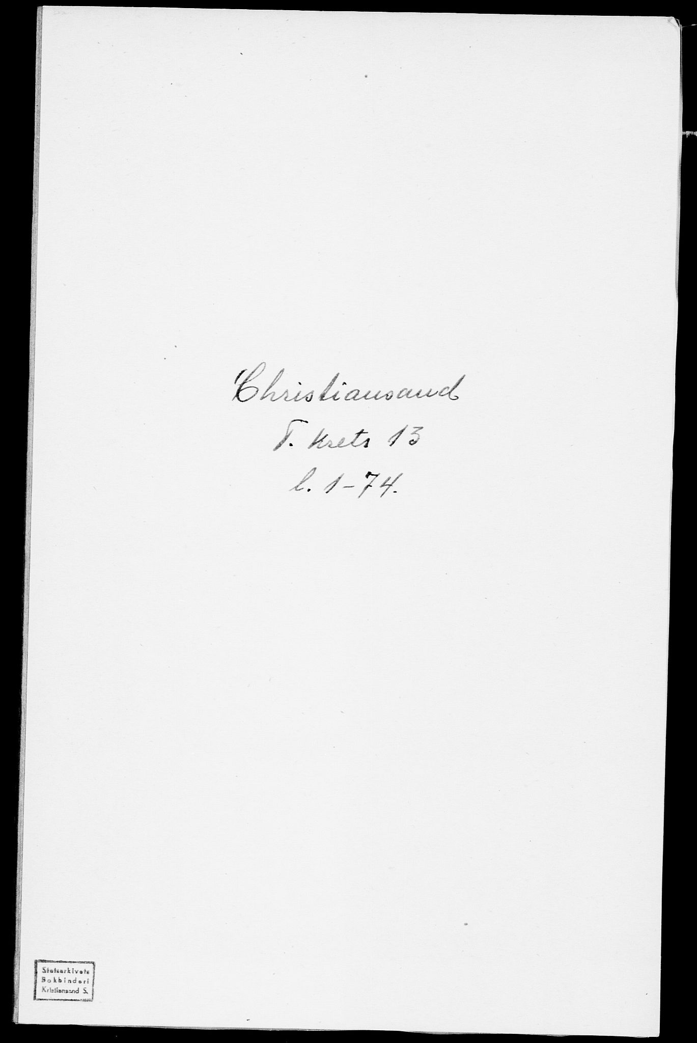 SAK, 1875 census for 1001P Kristiansand, 1875, p. 2007