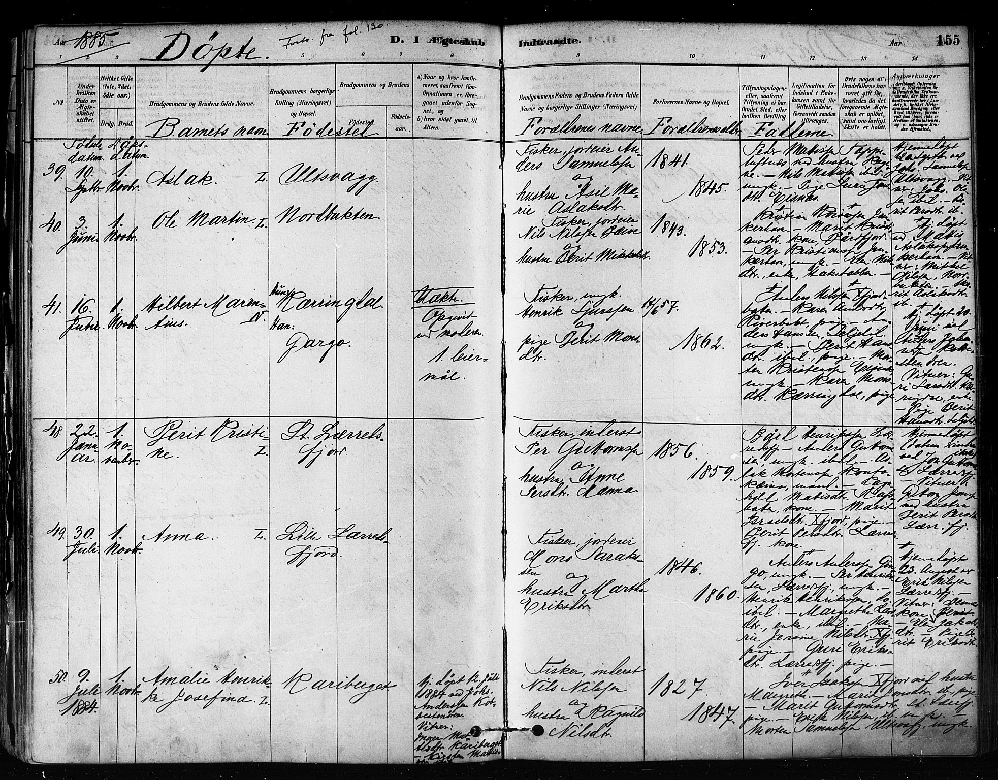 Talvik sokneprestkontor, SATØ/S-1337/H/Ha/L0012kirke: Parish register (official) no. 12, 1878-1886, p. 155