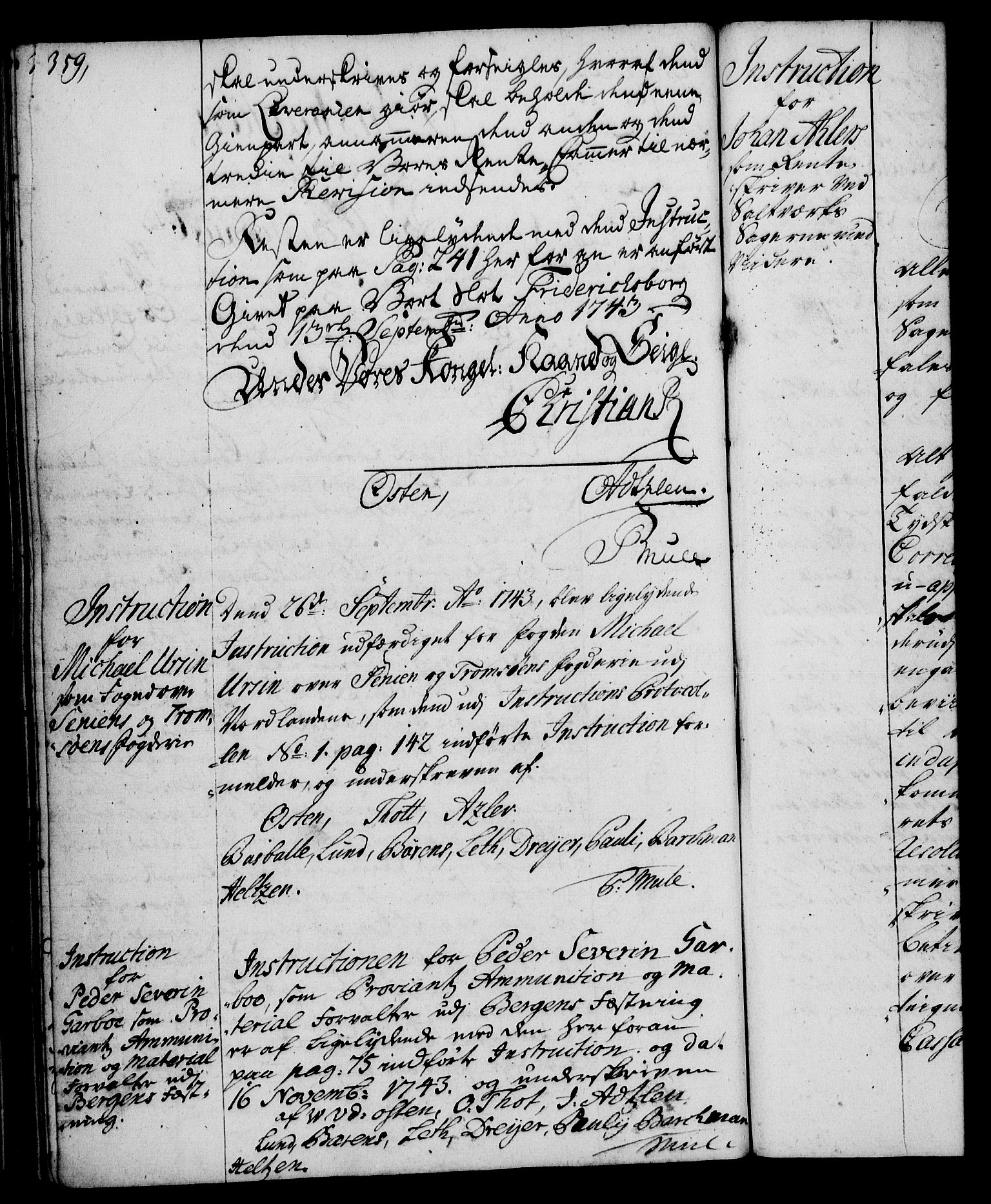Rentekammeret, Kammerkanselliet, RA/EA-3111/G/Gg/Ggi/L0002: Norsk instruksjonsprotokoll med register (merket RK 53.35), 1729-1751, p. 359