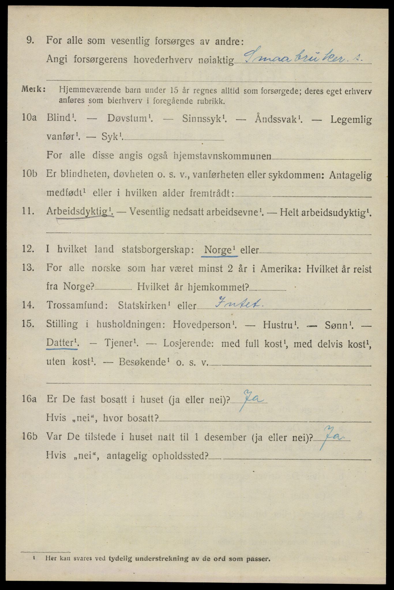 SAO, 1920 census for Spydeberg, 1920, p. 6474