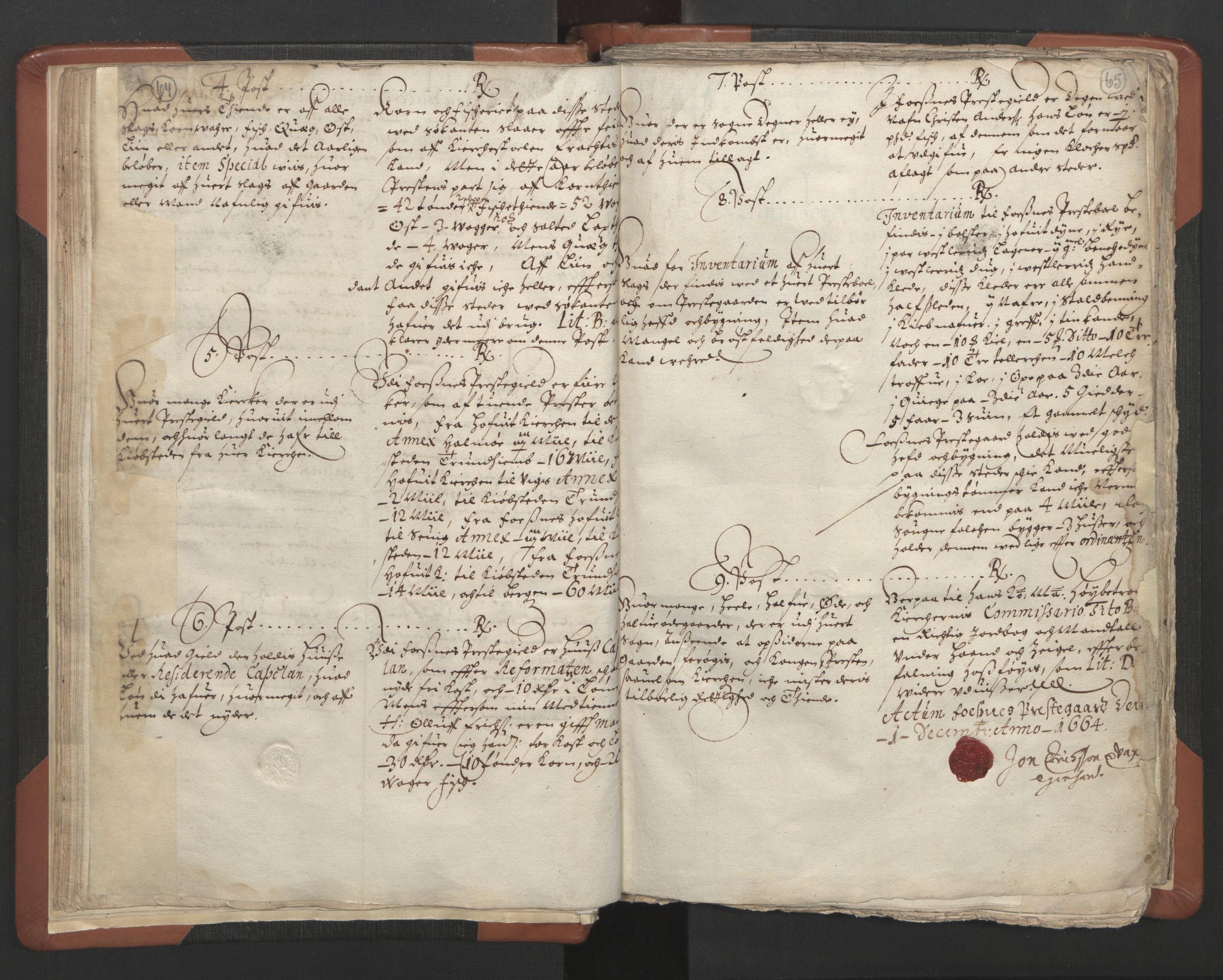 RA, Vicar's Census 1664-1666, no. 34: Namdal deanery, 1664-1666, p. 64-65