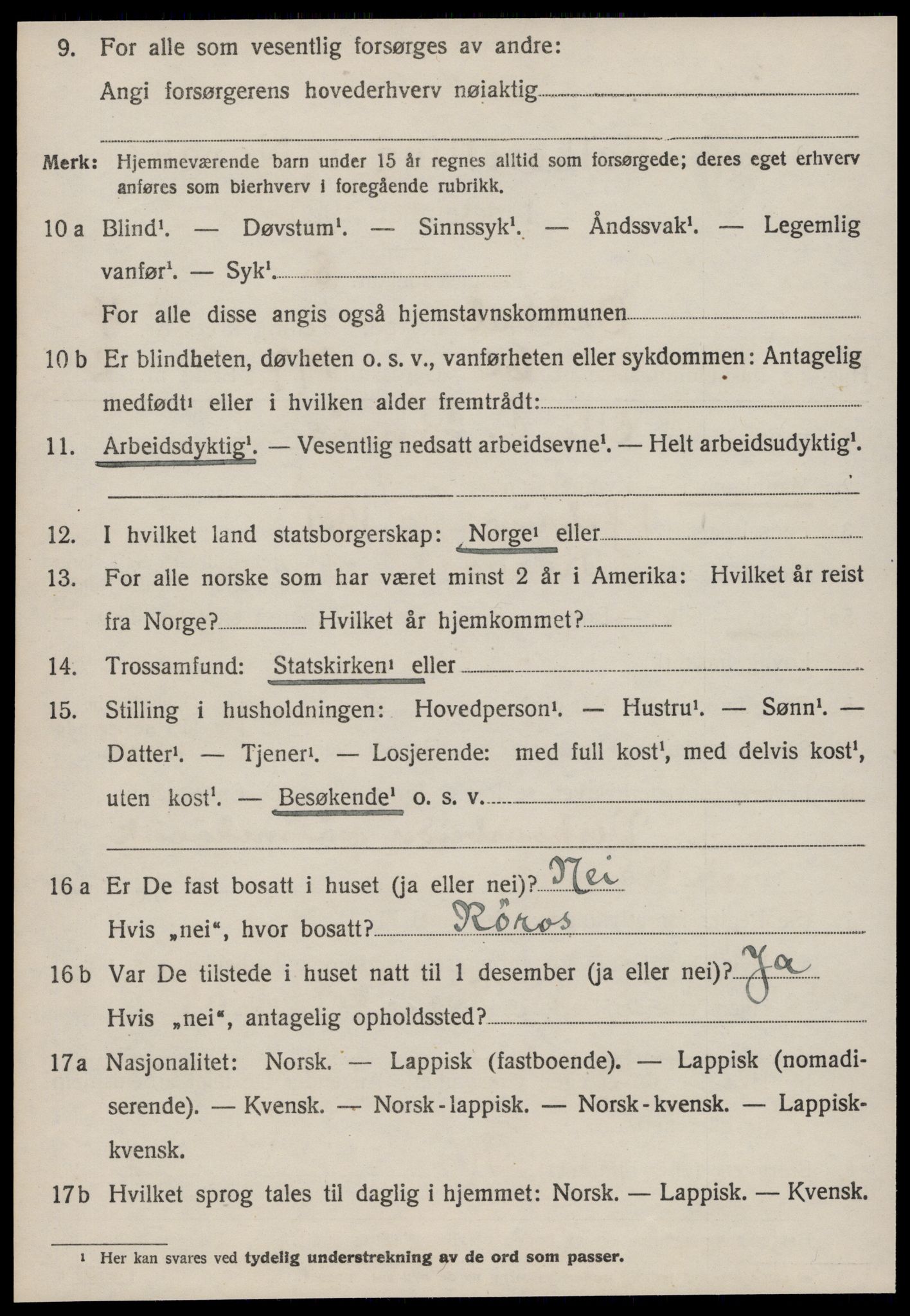 SAT, 1920 census for Orkdal, 1920, p. 4623