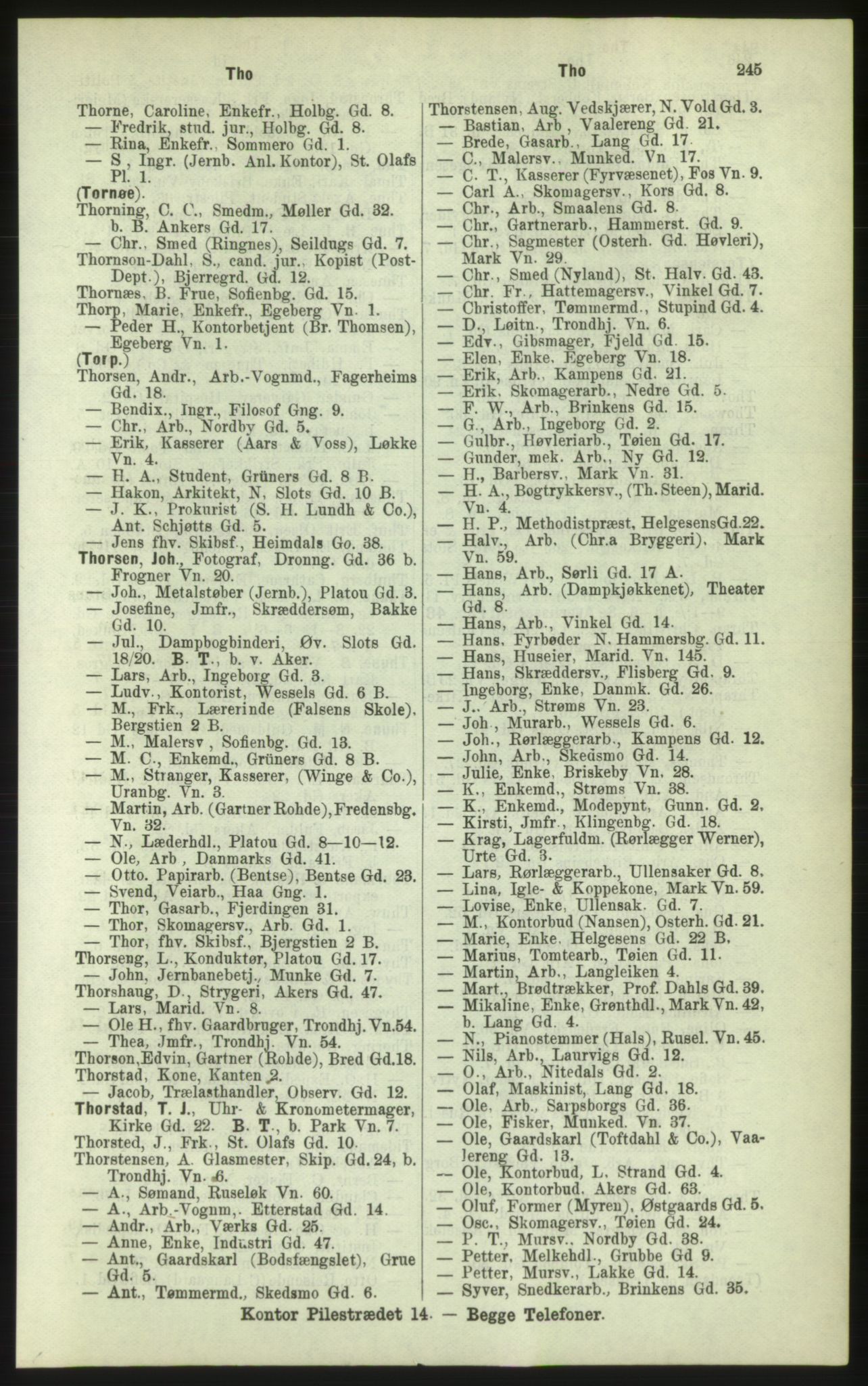 Kristiania/Oslo adressebok, PUBL/-, 1884, p. 245