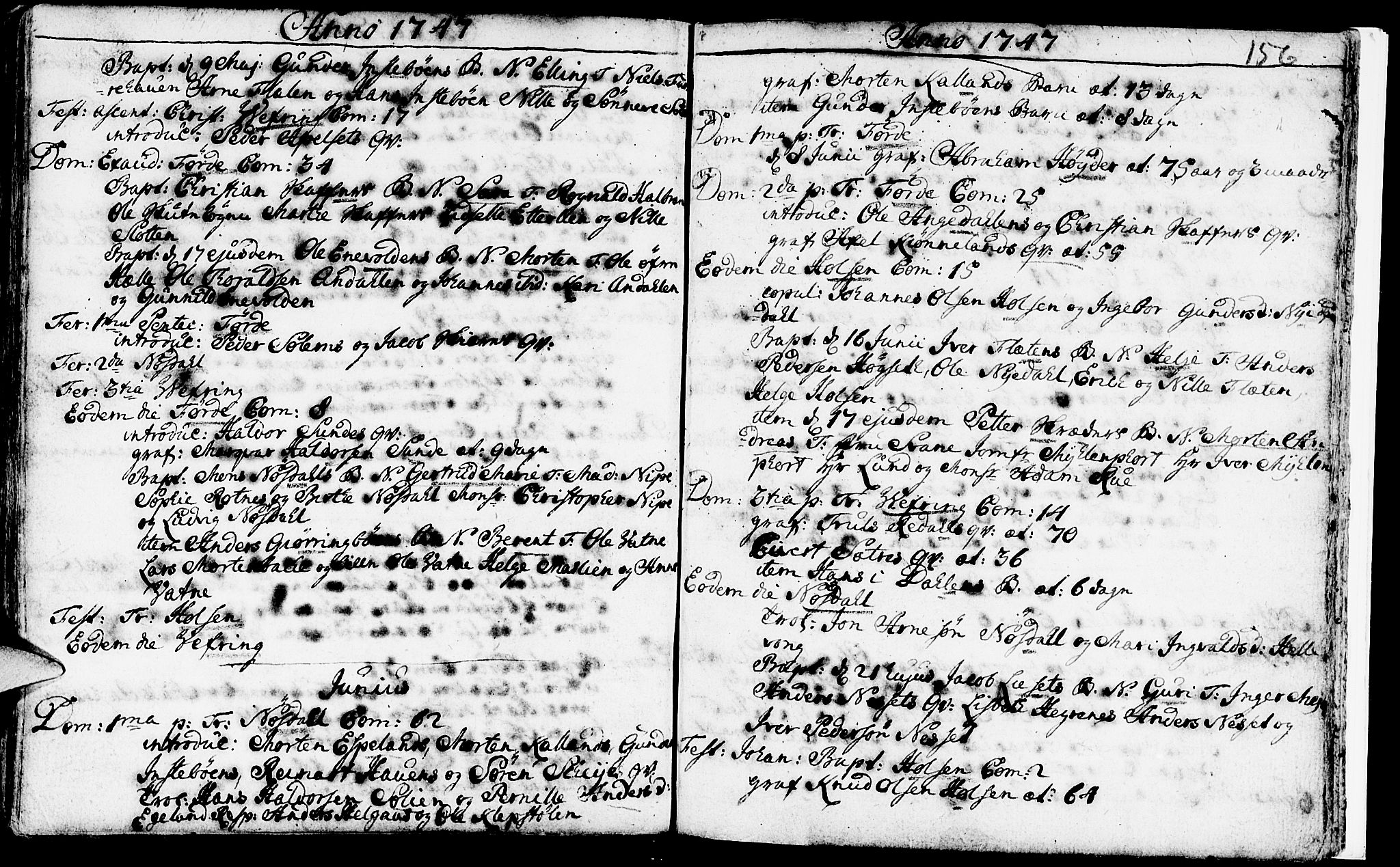 Førde sokneprestembete, SAB/A-79901/H/Haa/Haaa/L0002: Parish register (official) no. A 2, 1728-1748, p. 156