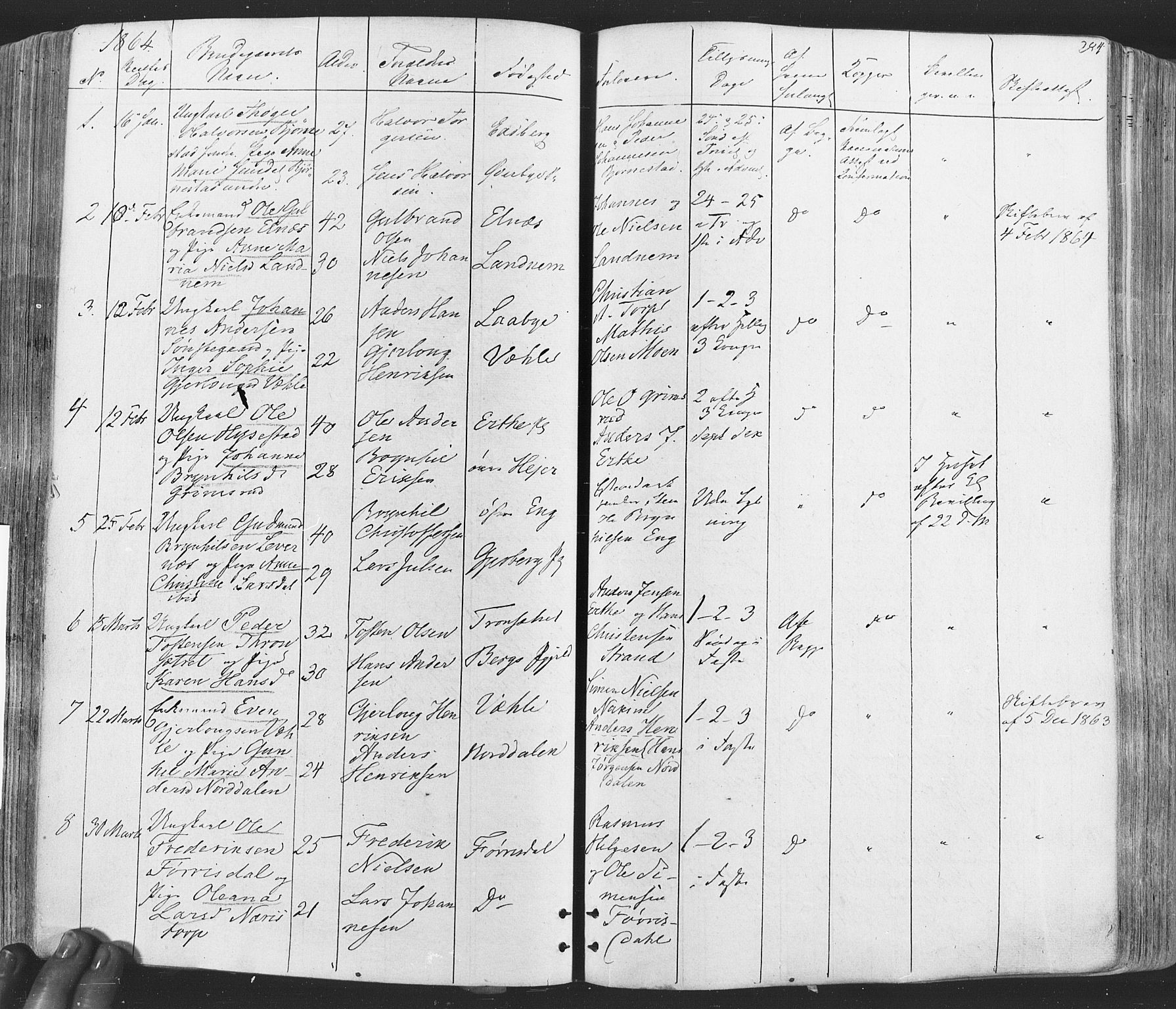 Rakkestad prestekontor Kirkebøker, AV/SAO-A-2008/F/Fa/L0011: Parish register (official) no. I 11, 1862-1877, p. 284