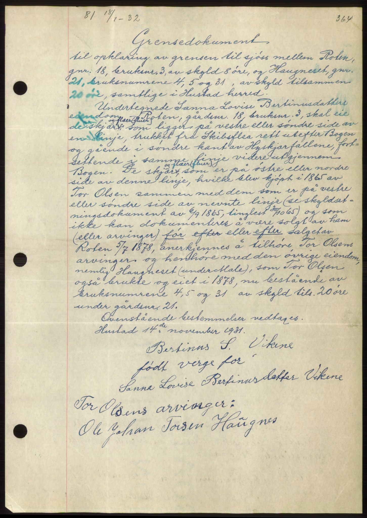 Romsdal sorenskriveri, AV/SAT-A-4149/1/2/2C/L0060: Mortgage book no. 54, 1931-1932, Deed date: 18.01.1932