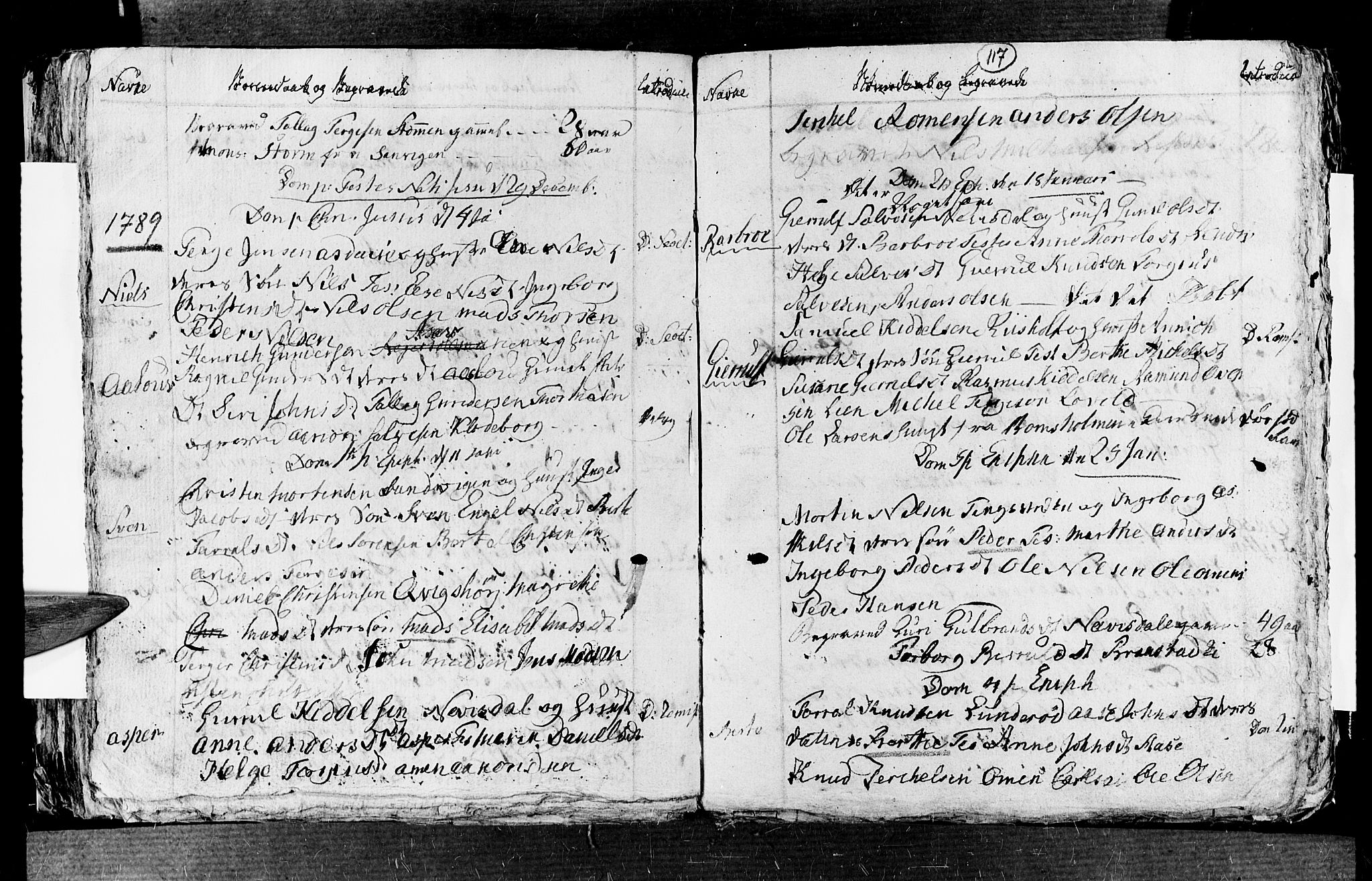 Øyestad sokneprestkontor, SAK/1111-0049/F/Fb/L0001: Parish register (copy) no. B 1, 1780-1794, p. 117