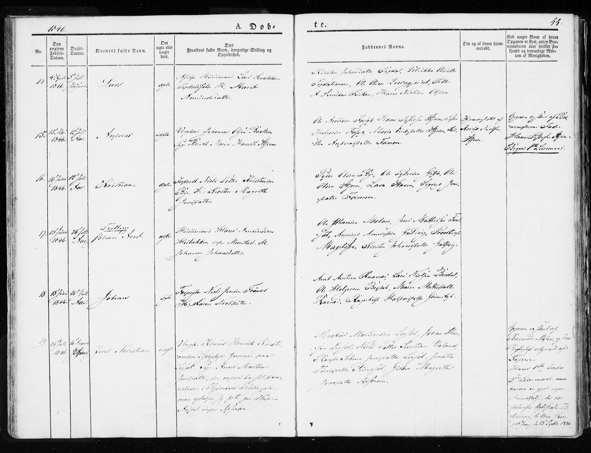 Ministerialprotokoller, klokkerbøker og fødselsregistre - Sør-Trøndelag, AV/SAT-A-1456/655/L0676: Parish register (official) no. 655A05, 1830-1847, p. 44