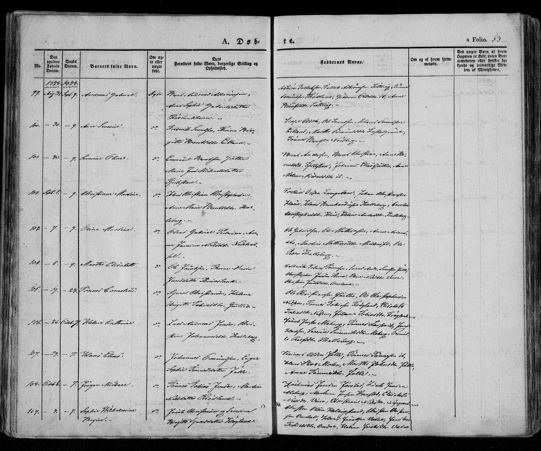 Lista sokneprestkontor, AV/SAK-1111-0027/F/Fa/L0009: Parish register (official) no. A 9, 1835-1846, p. 53