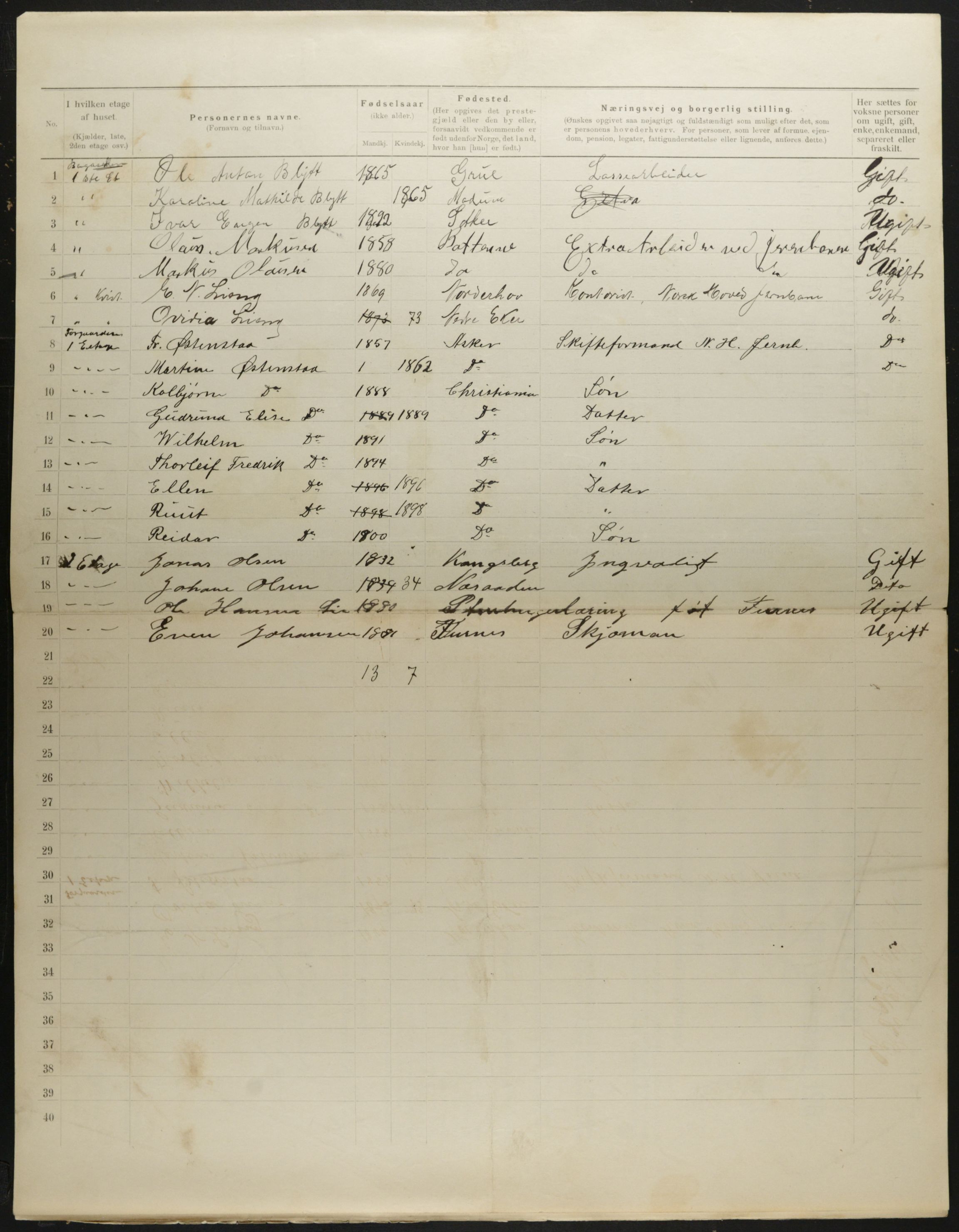 OBA, Municipal Census 1901 for Kristiania, 1901, p. 945