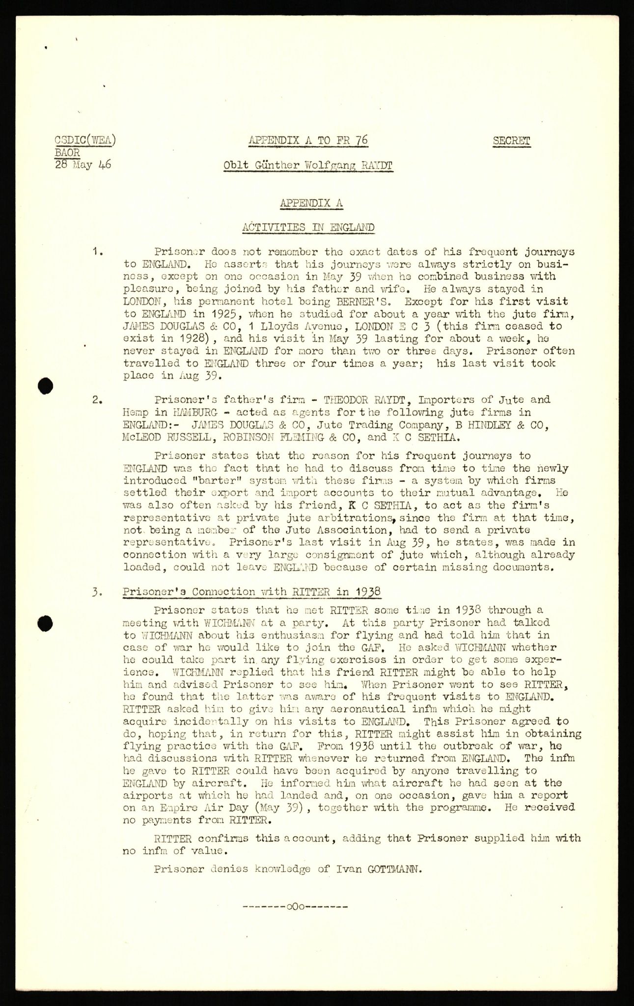 Forsvaret, Forsvarets overkommando II, AV/RA-RAFA-3915/D/Db/L0027: CI Questionaires. Tyske okkupasjonsstyrker i Norge. Tyskere., 1945-1946, p. 73