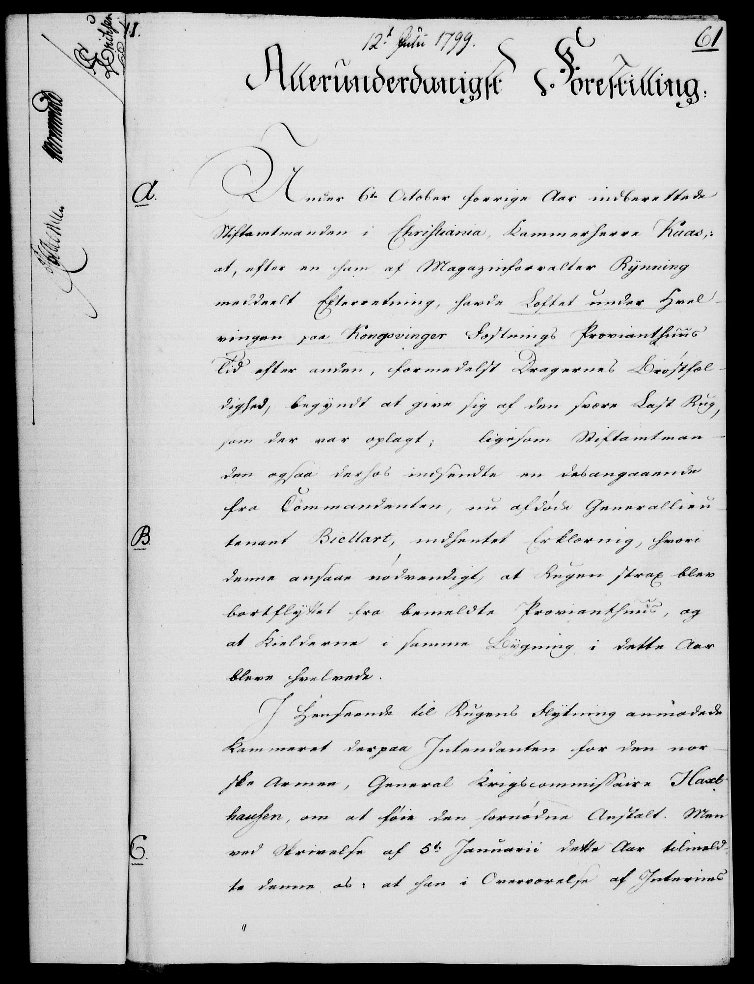 Rentekammeret, Kammerkanselliet, RA/EA-3111/G/Gf/Gfa/L0081: Norsk relasjons- og resolusjonsprotokoll (merket RK 52.81), 1799, p. 398