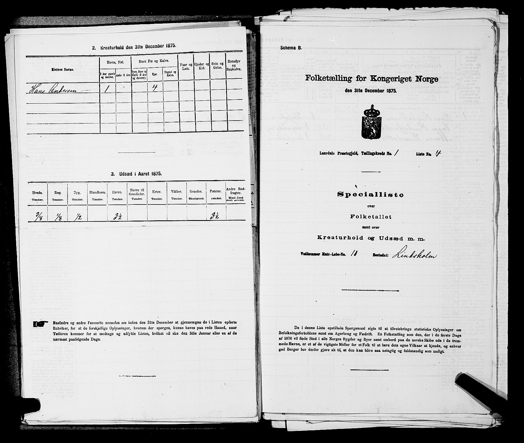 SAKO, 1875 census for 0728P Lardal, 1875, p. 90