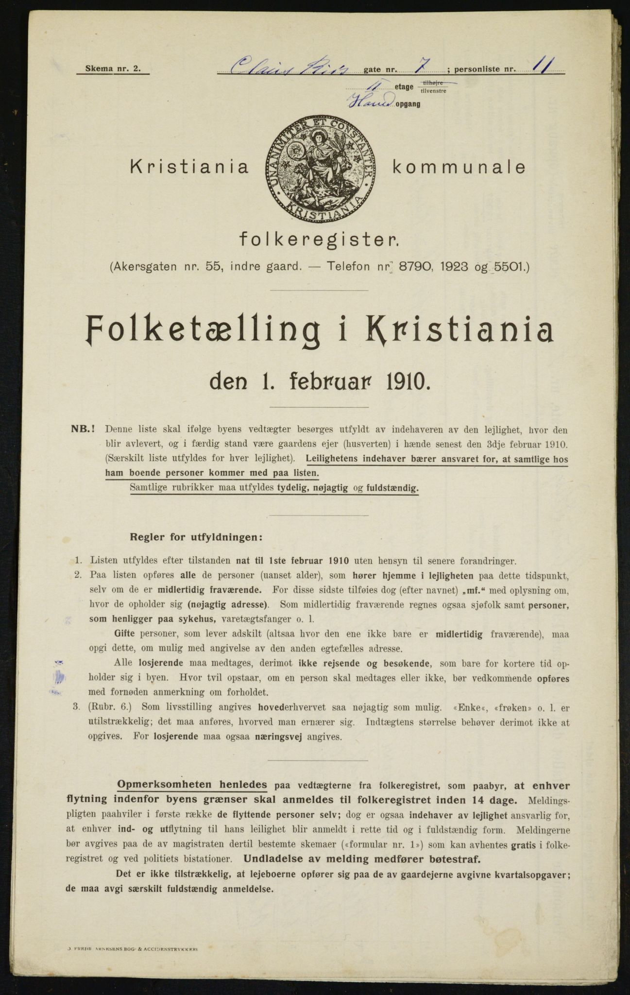 OBA, Municipal Census 1910 for Kristiania, 1910, p. 12202