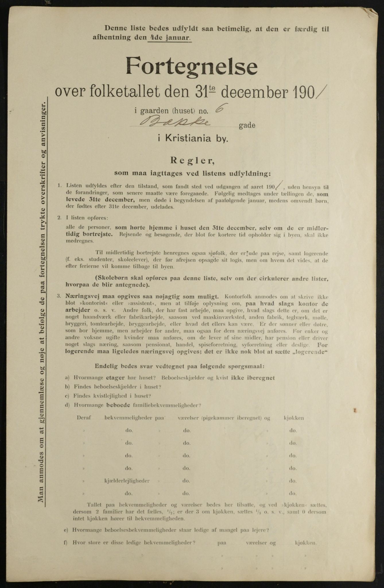 OBA, Municipal Census 1901 for Kristiania, 1901, p. 658