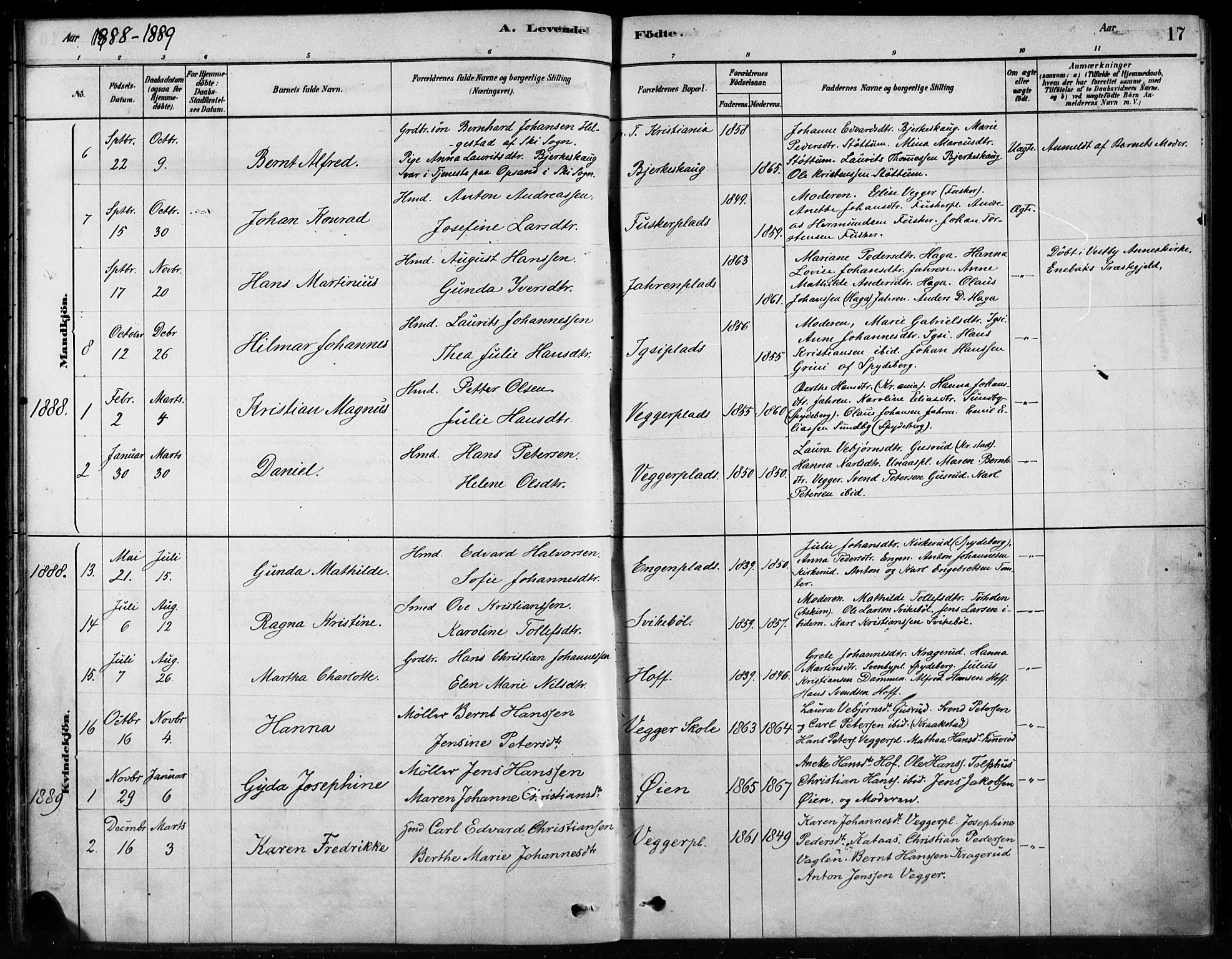 Hobøl prestekontor Kirkebøker, AV/SAO-A-2002/F/Fb/L0001: Parish register (official) no. II 1, 1878-1904, p. 17