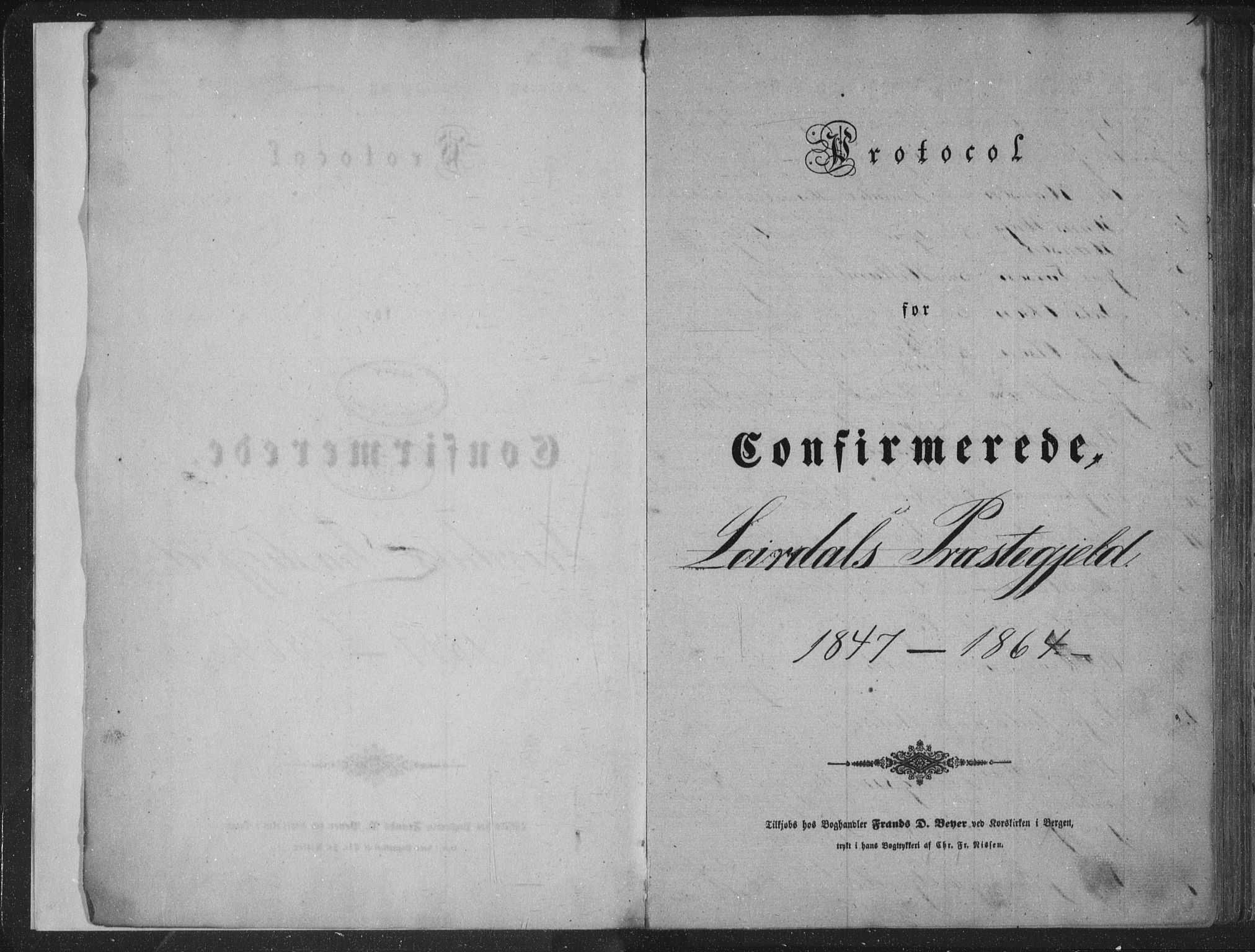 Lærdal sokneprestembete, AV/SAB-A-81201: Parish register (official) no. A 13, 1847-1864, p. 1