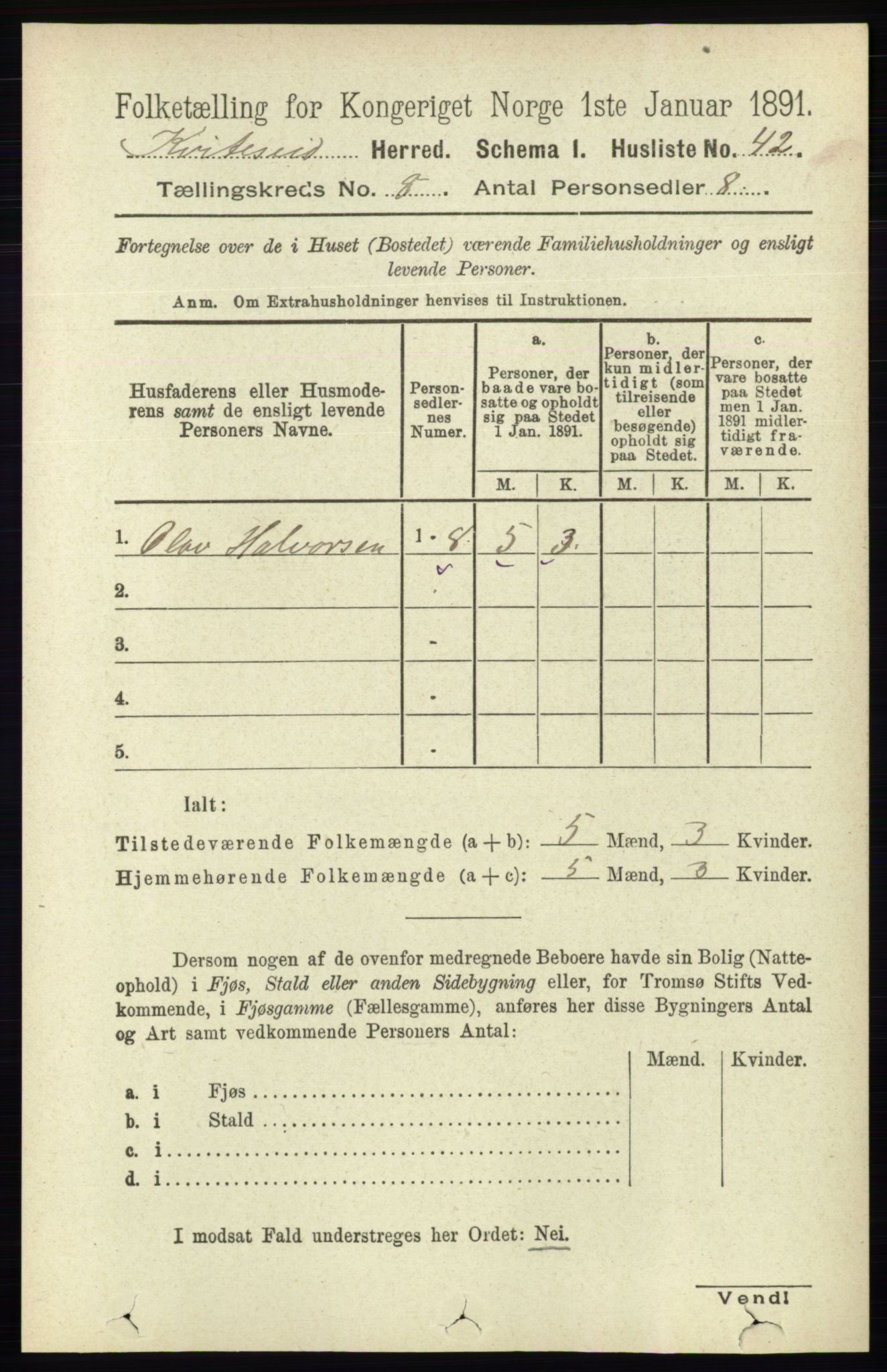 RA, 1891 census for 0829 Kviteseid, 1891, p. 1590