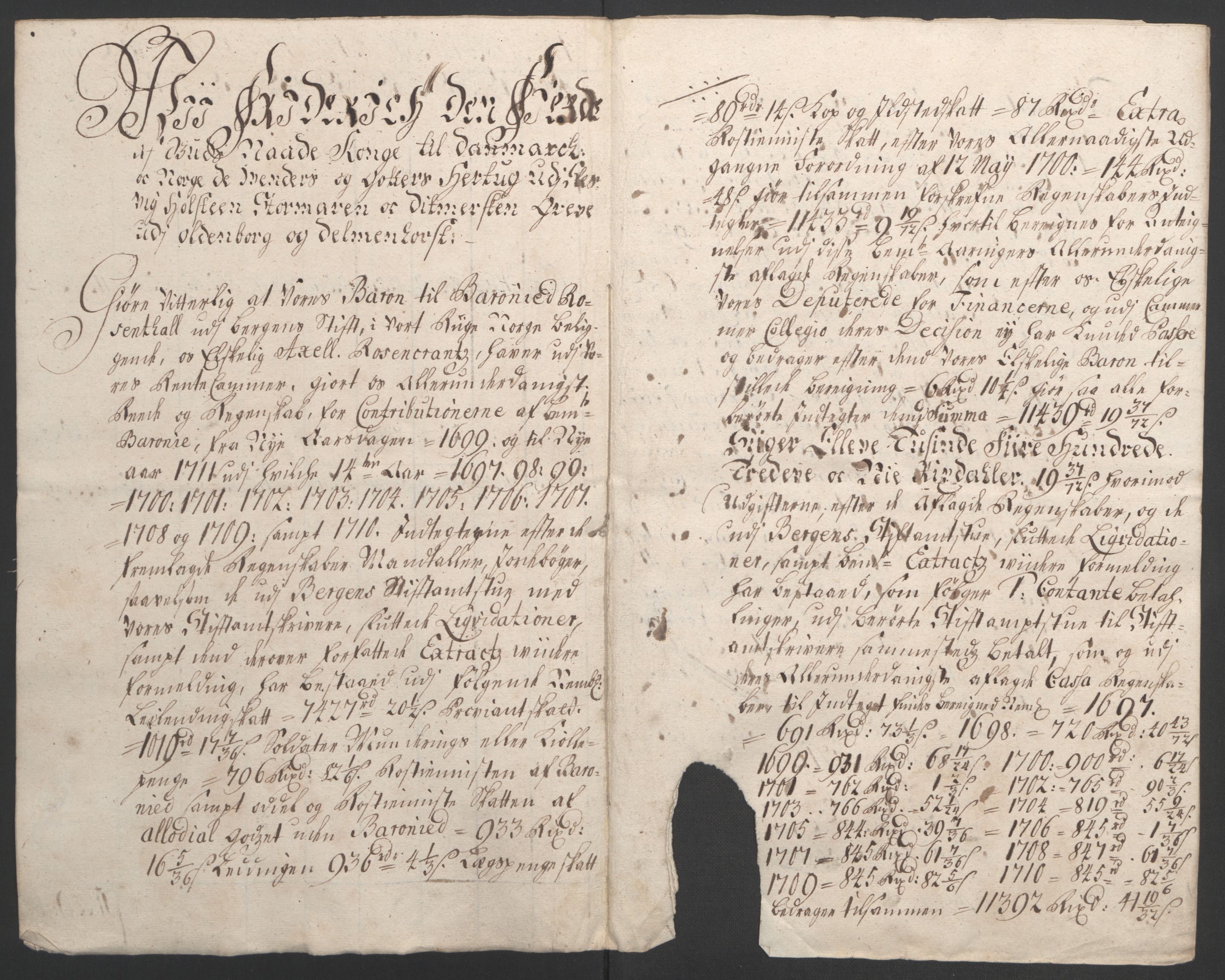 Rentekammeret inntil 1814, Reviderte regnskaper, Fogderegnskap, AV/RA-EA-4092/R49/L3138: Fogderegnskap Rosendal Baroni, 1691-1714, p. 248