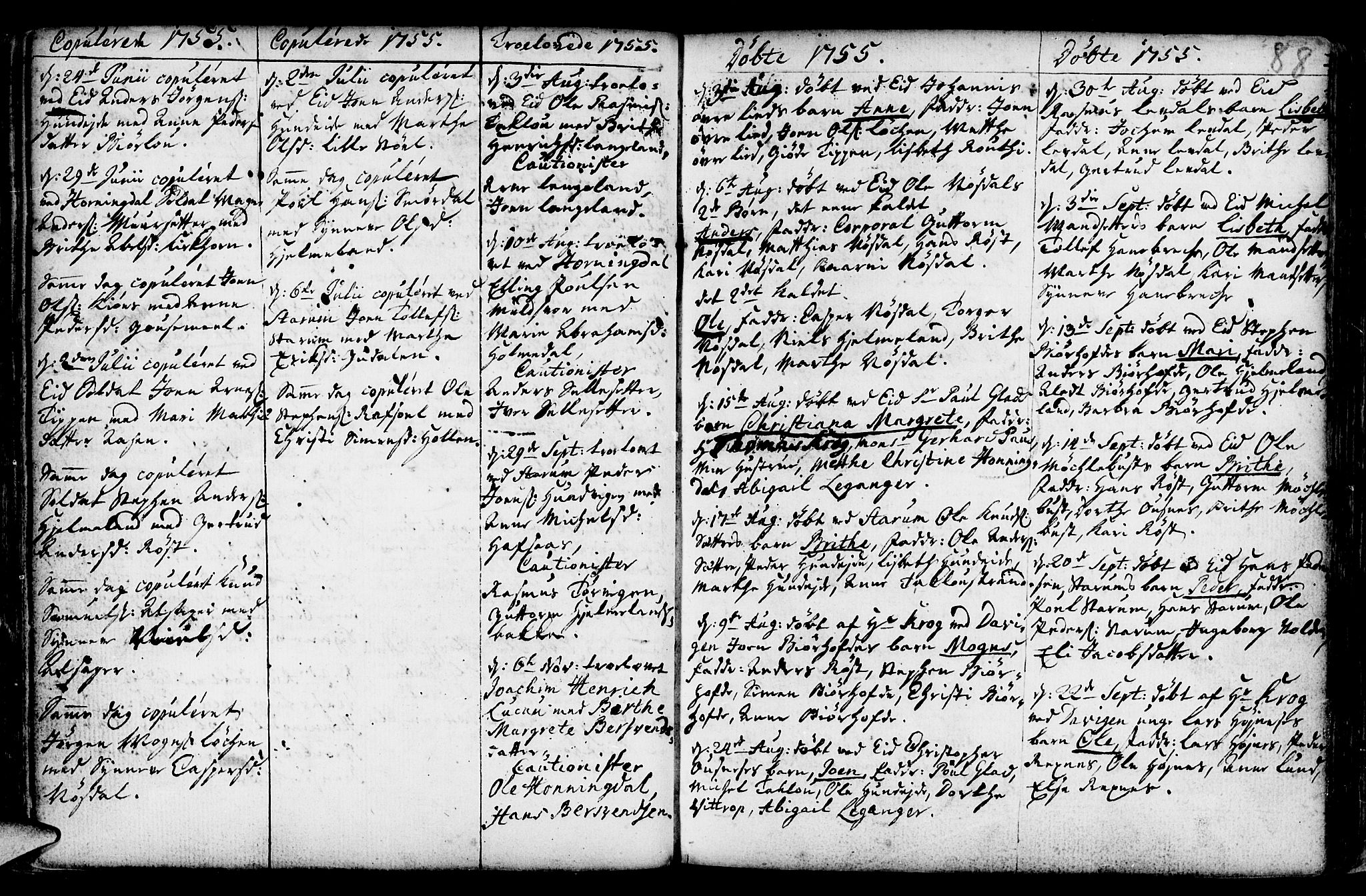 Eid sokneprestembete, AV/SAB-A-82301/H/Haa/Haaa/L0002: Parish register (official) no. A 2, 1741-1769, p. 88