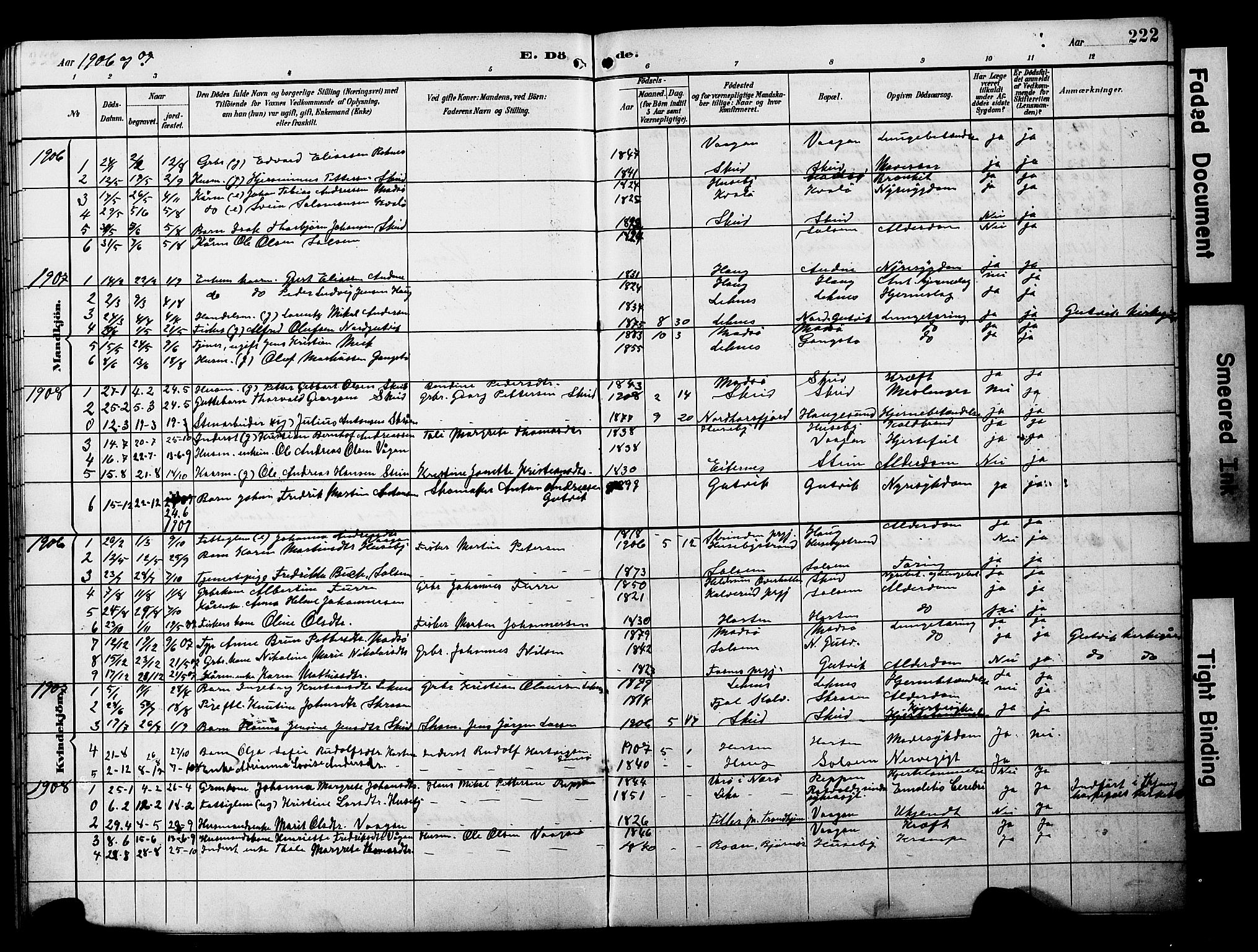 Ministerialprotokoller, klokkerbøker og fødselsregistre - Nord-Trøndelag, SAT/A-1458/788/L0701: Parish register (copy) no. 788C01, 1888-1913, p. 222