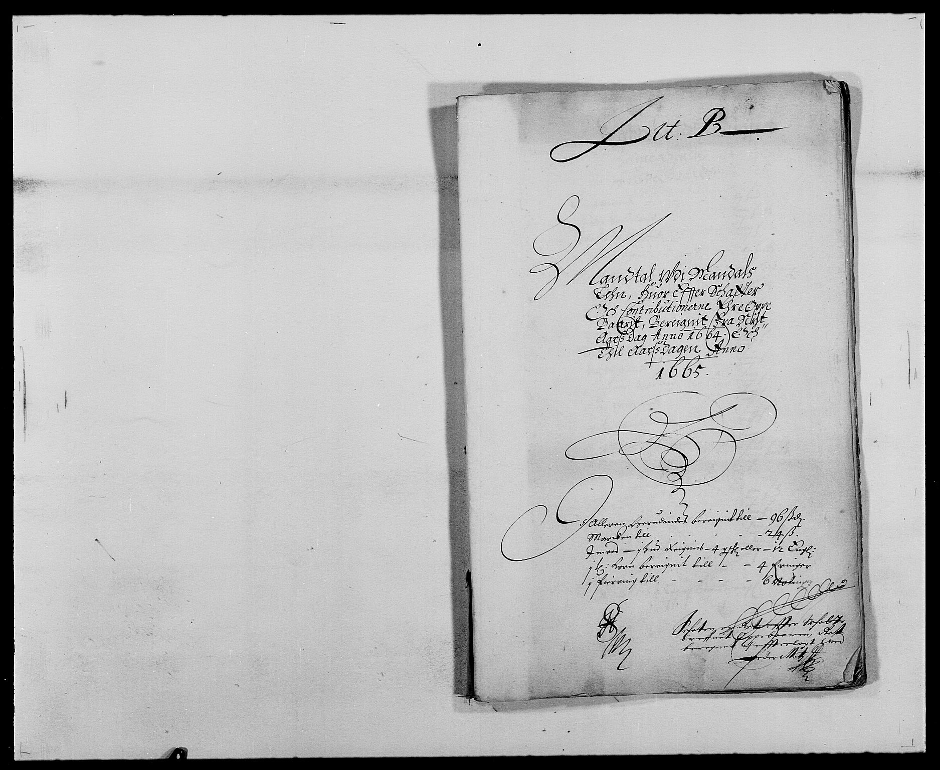 Rentekammeret inntil 1814, Reviderte regnskaper, Fogderegnskap, RA/EA-4092/R42/L2537: Mandal fogderi, 1664-1666, p. 11