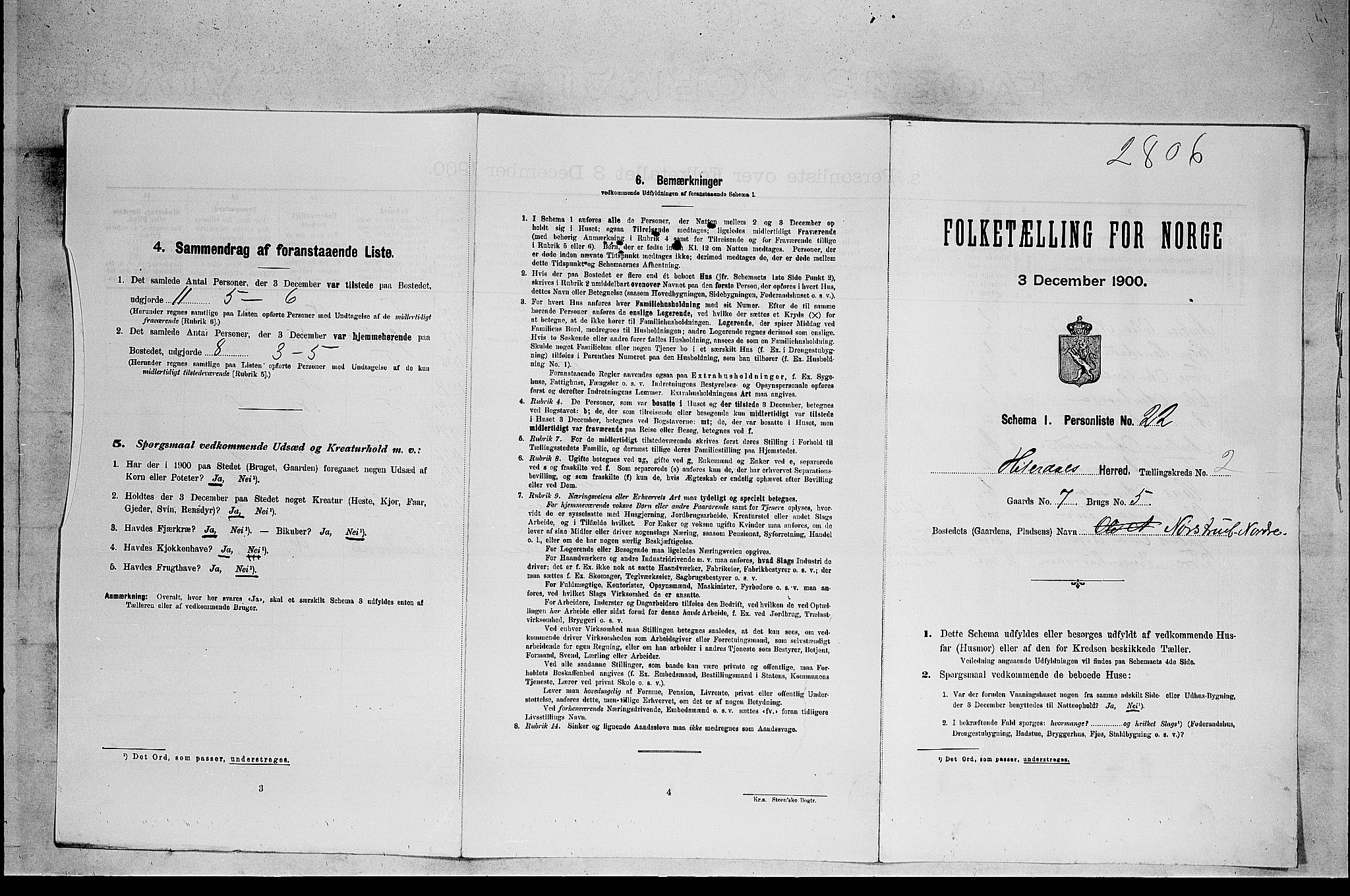 SAKO, 1900 census for Heddal, 1900, p. 196