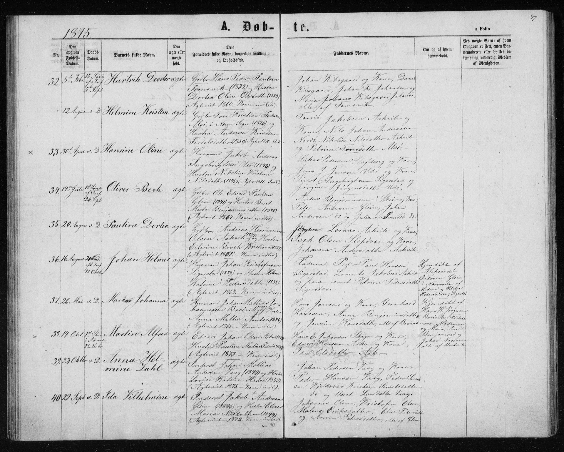Ministerialprotokoller, klokkerbøker og fødselsregistre - Nordland, SAT/A-1459/835/L0531: Parish register (copy) no. 835C03, 1865-1877, p. 47
