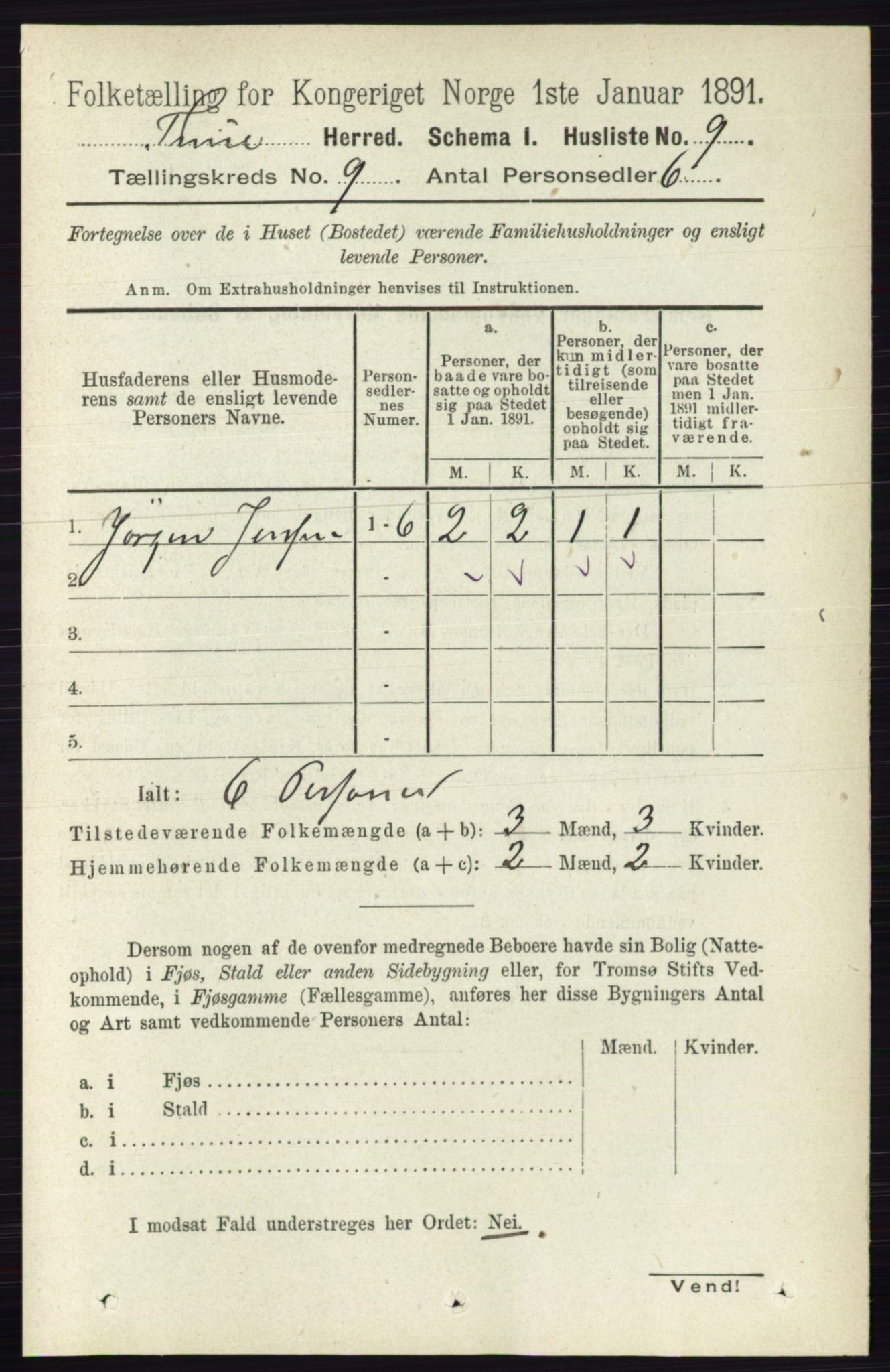 RA, 1891 census for 0130 Tune, 1891, p. 6150