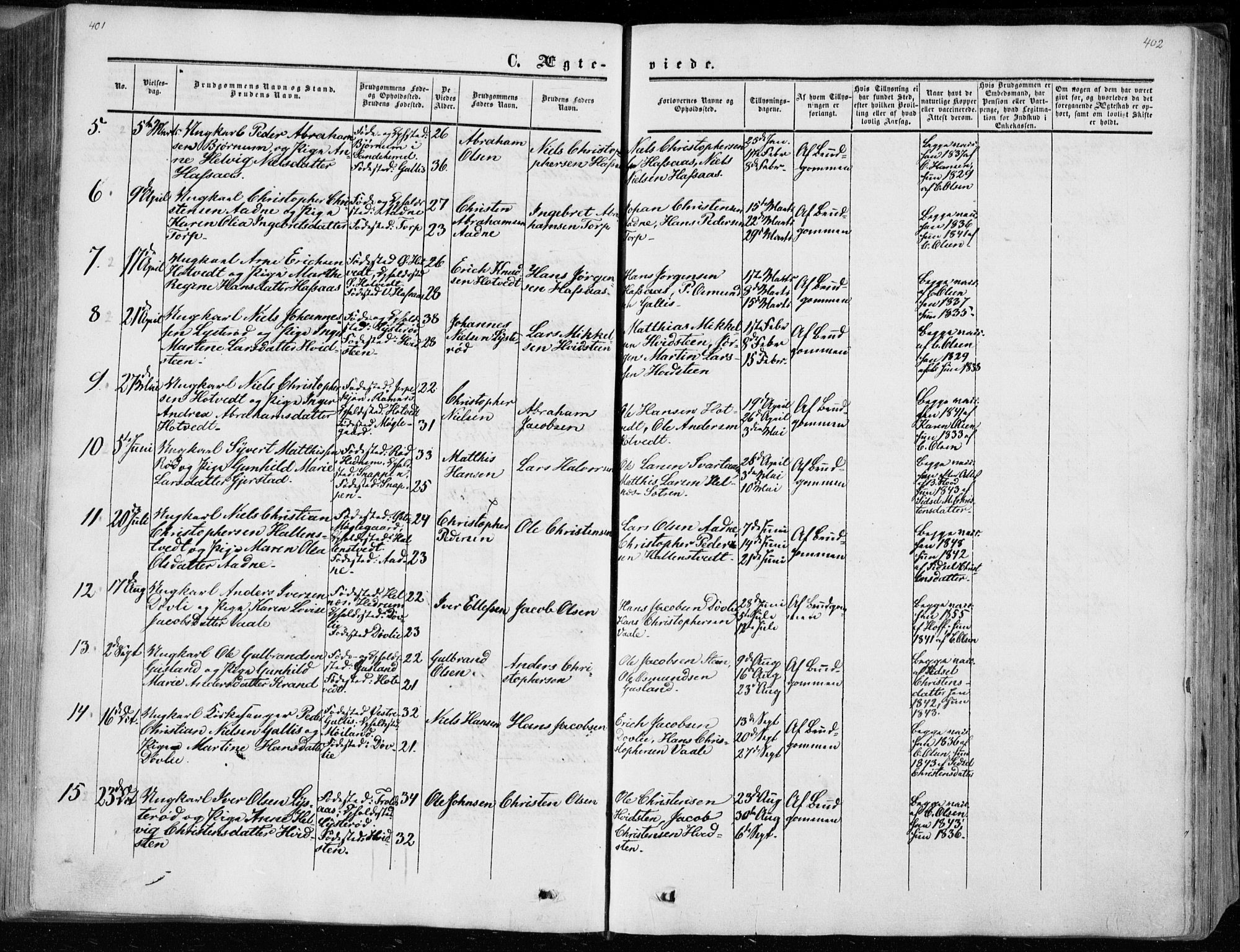 Andebu kirkebøker, AV/SAKO-A-336/F/Fa/L0005: Parish register (official) no. 5, 1857-1870, p. 401-402