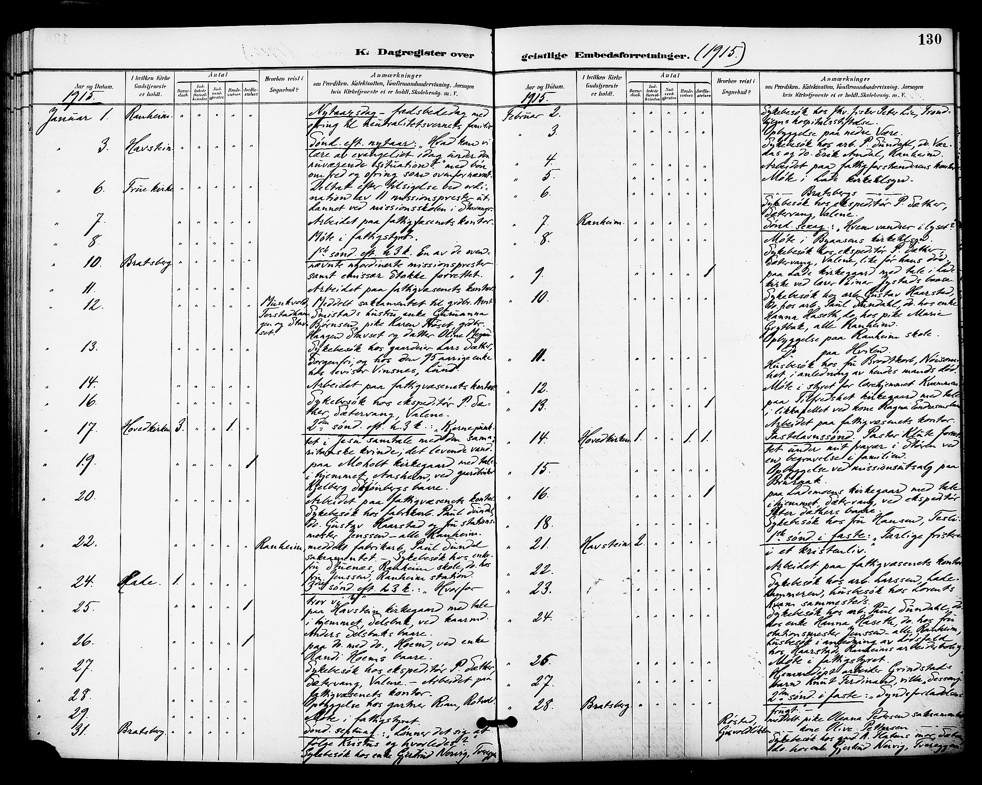 Ministerialprotokoller, klokkerbøker og fødselsregistre - Sør-Trøndelag, SAT/A-1456/606/L0304: Curate's parish register no. 606B03, 1895-1917, p. 130