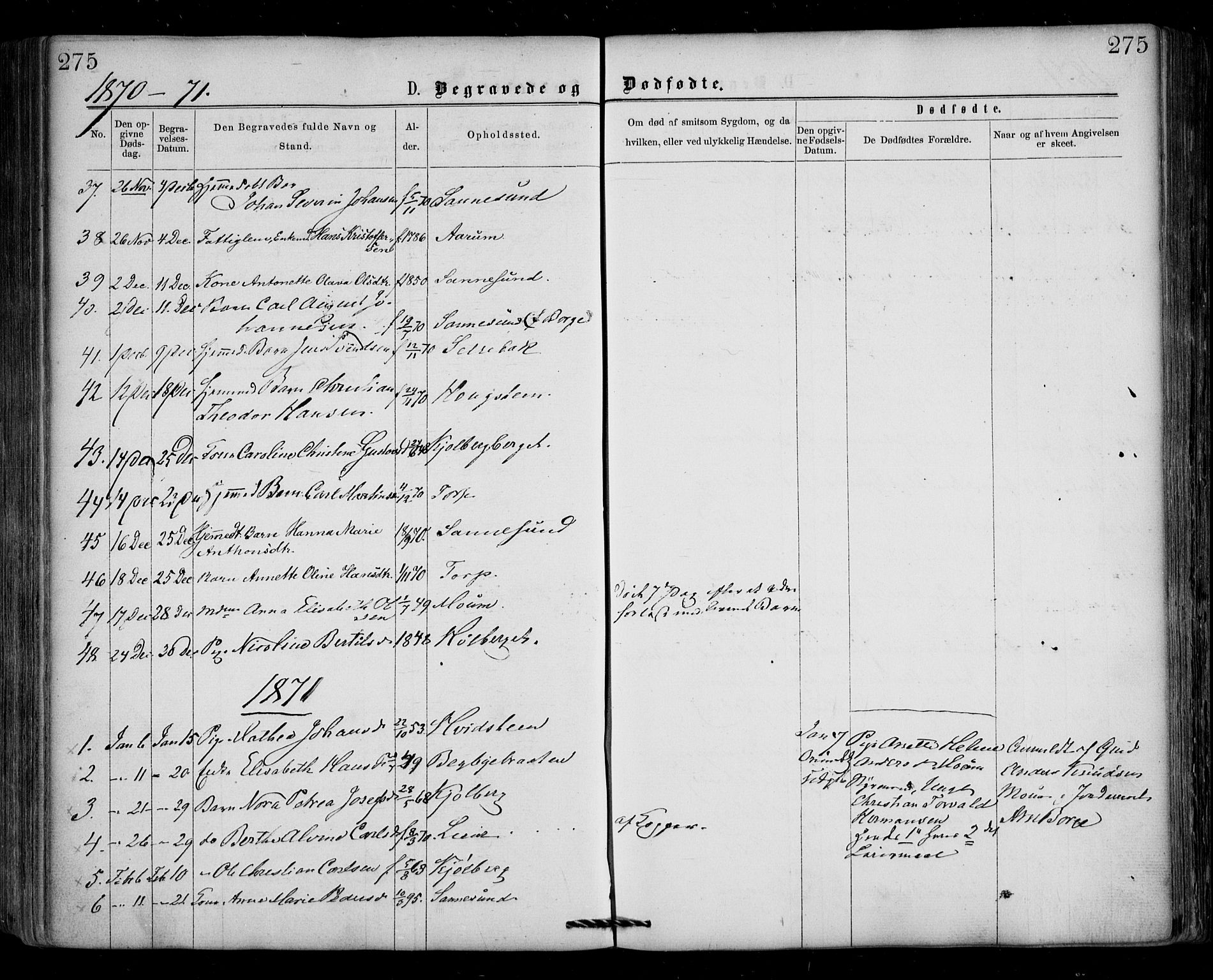 Borge prestekontor Kirkebøker, AV/SAO-A-10903/F/Fa/L0006: Parish register (official) no. I 6, 1861-1874, p. 275