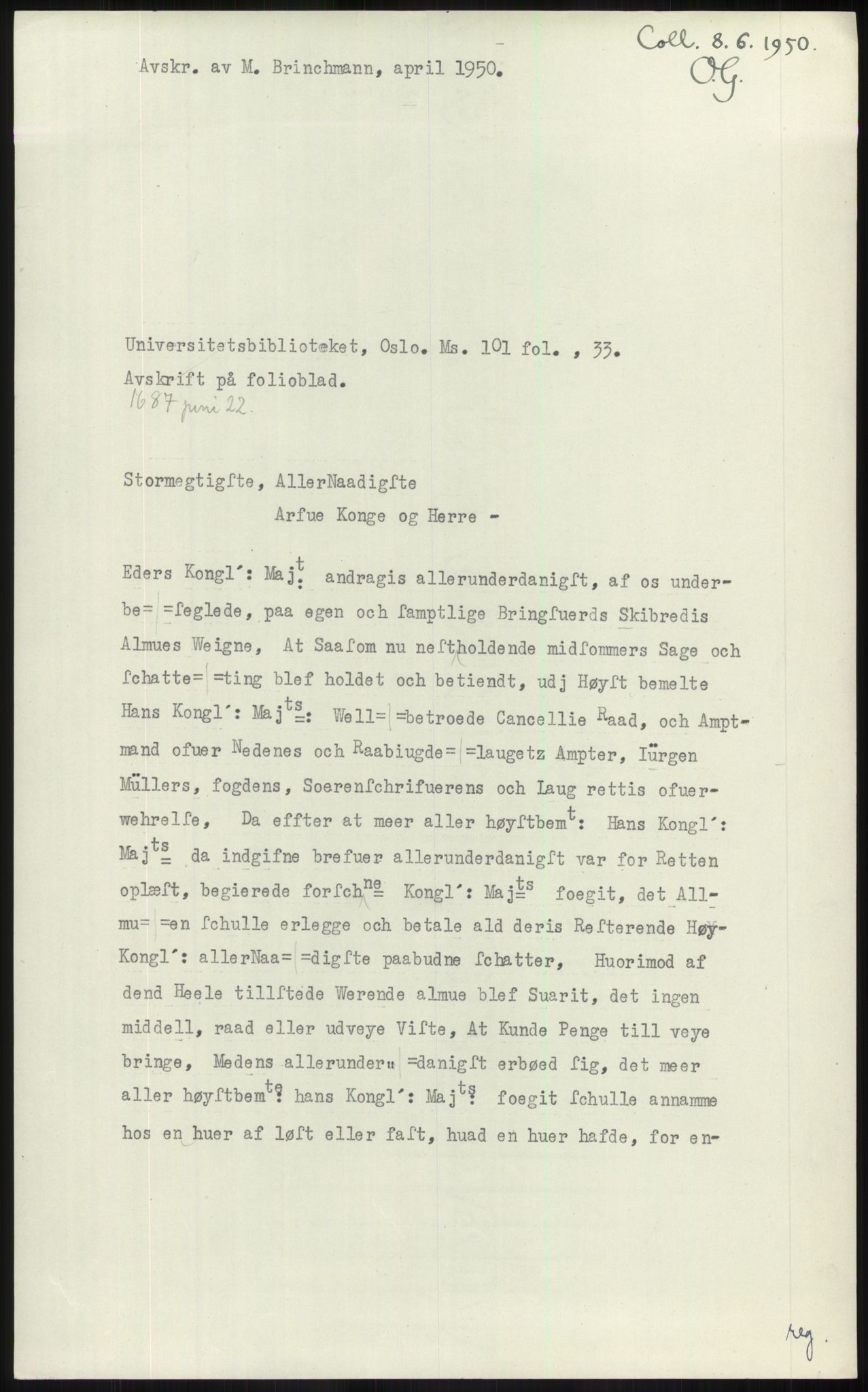 Samlinger til kildeutgivelse, Diplomavskriftsamlingen, AV/RA-EA-4053/H/Ha, p. 6