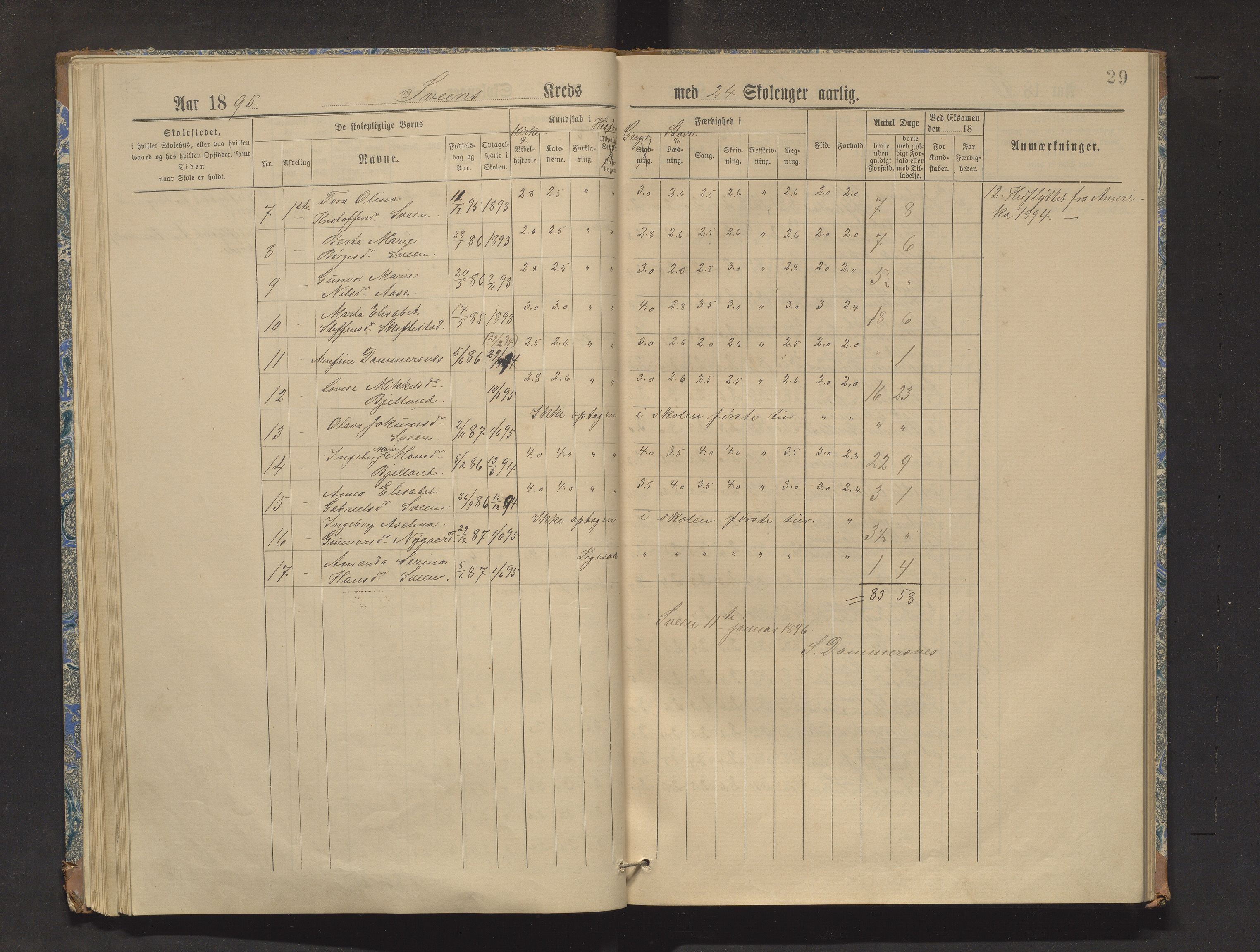 Sveio kommune. Barneskulane, IKAH/1216-231/F/Fa/L0003: Skuleprotokoll for Sveio og Eilerås krinsar, 1888-1904, p. 29