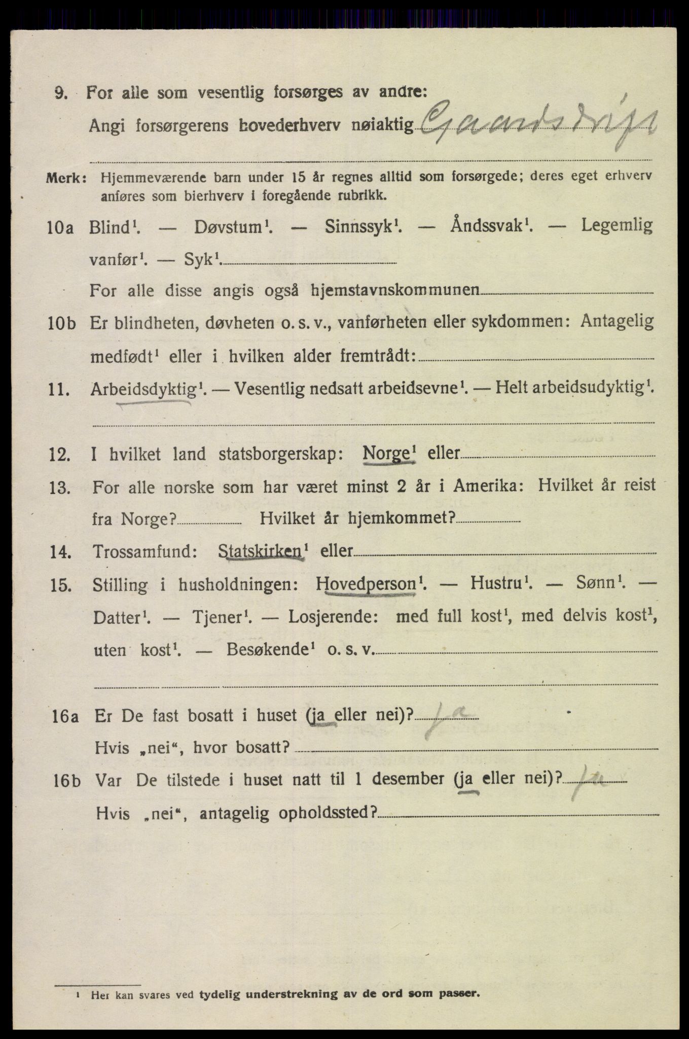 SAK, 1920 census for Kvinesdal, 1920, p. 5698