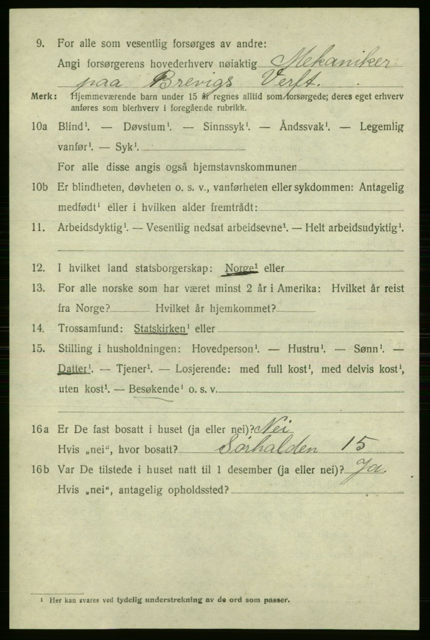 SAO, 1920 census for Fredrikshald, 1920, p. 16840