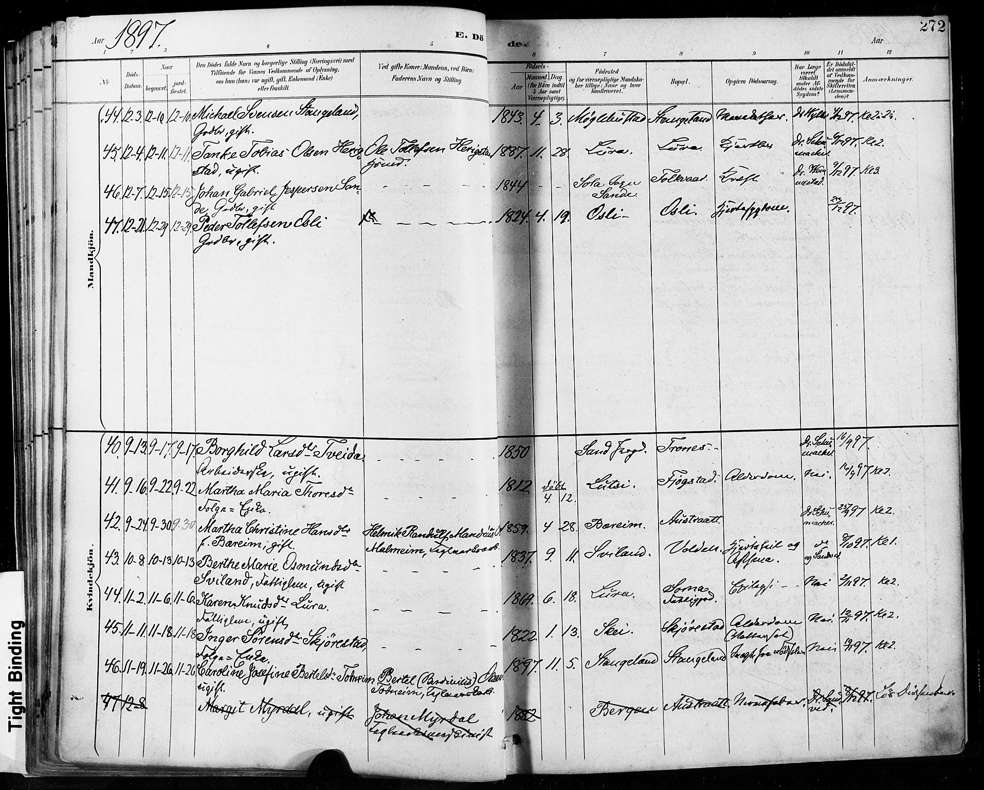 Høyland sokneprestkontor, AV/SAST-A-101799/001/30BA/L0013: Parish register (official) no. A 13.2, 1889-1898, p. 272