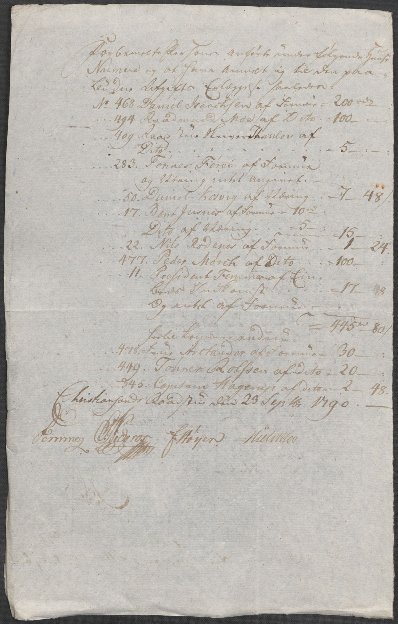 Rentekammeret inntil 1814, Reviderte regnskaper, Mindre regnskaper, AV/RA-EA-4068/Rf/Rfe/L0007: Christiania. Kristiansand, 1789, p. 341