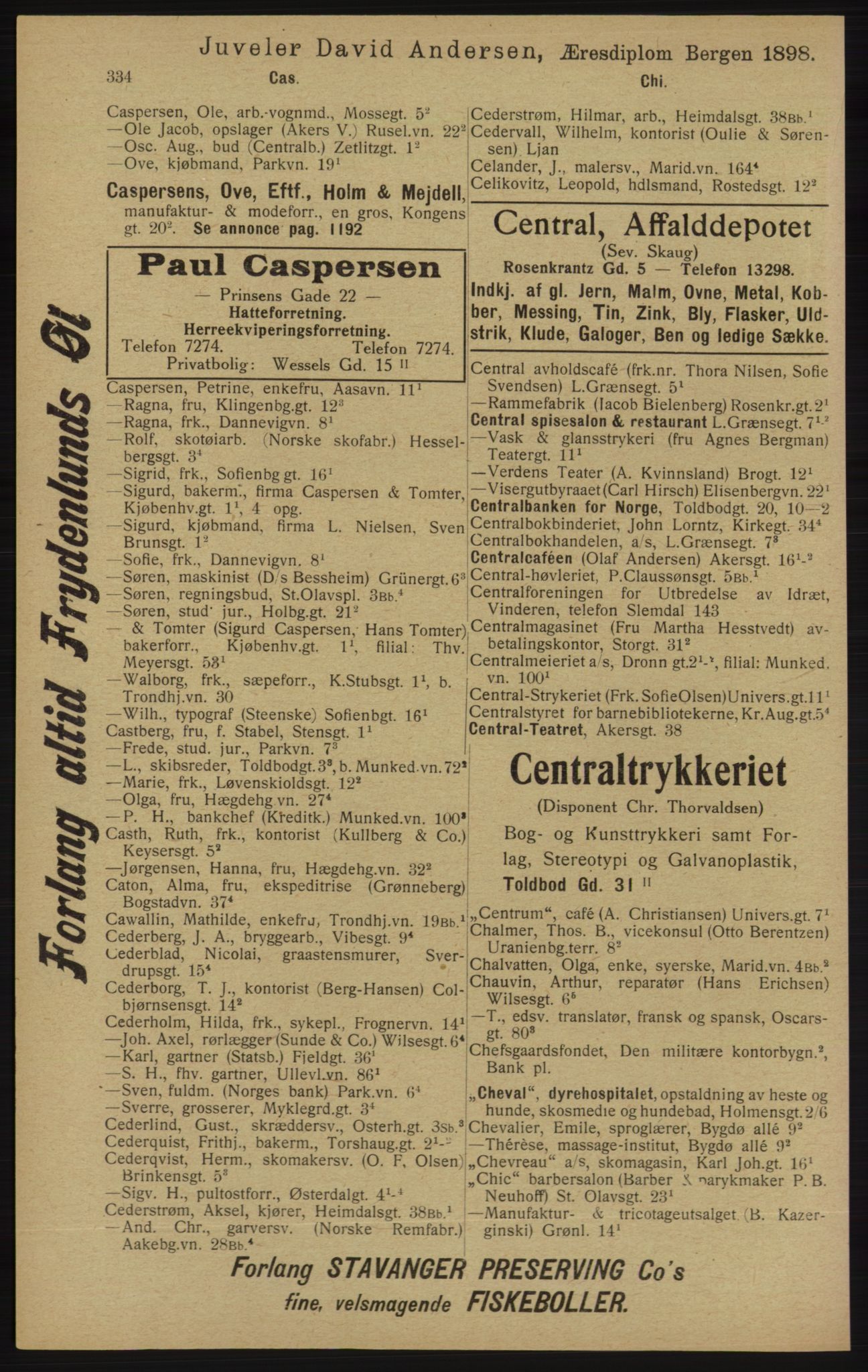 Kristiania/Oslo adressebok, PUBL/-, 1913, p. 346