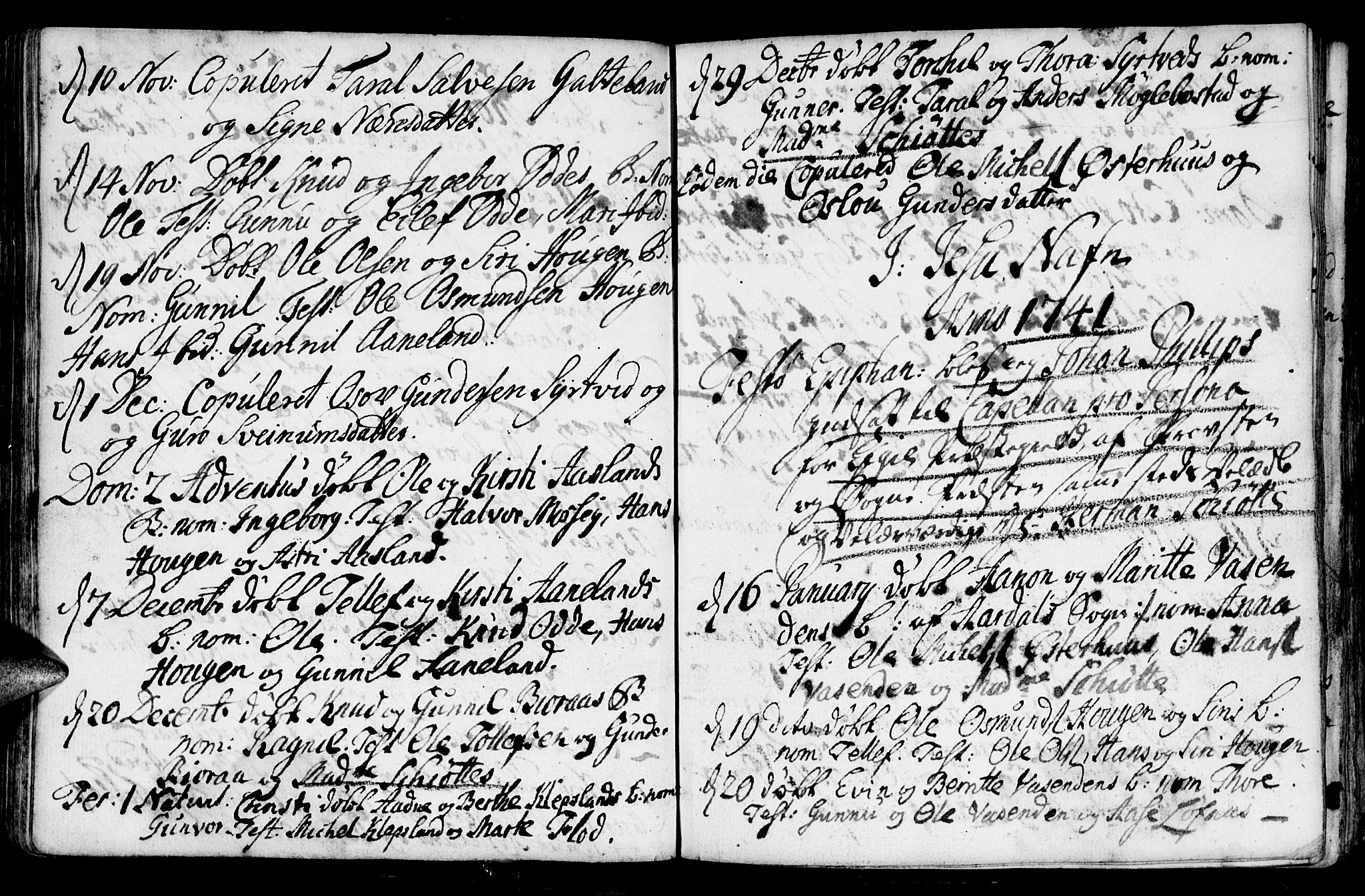 Evje sokneprestkontor, AV/SAK-1111-0008/F/Fa/Faa/L0001: Parish register (official) no. A 1, 1705-1760, p. 96