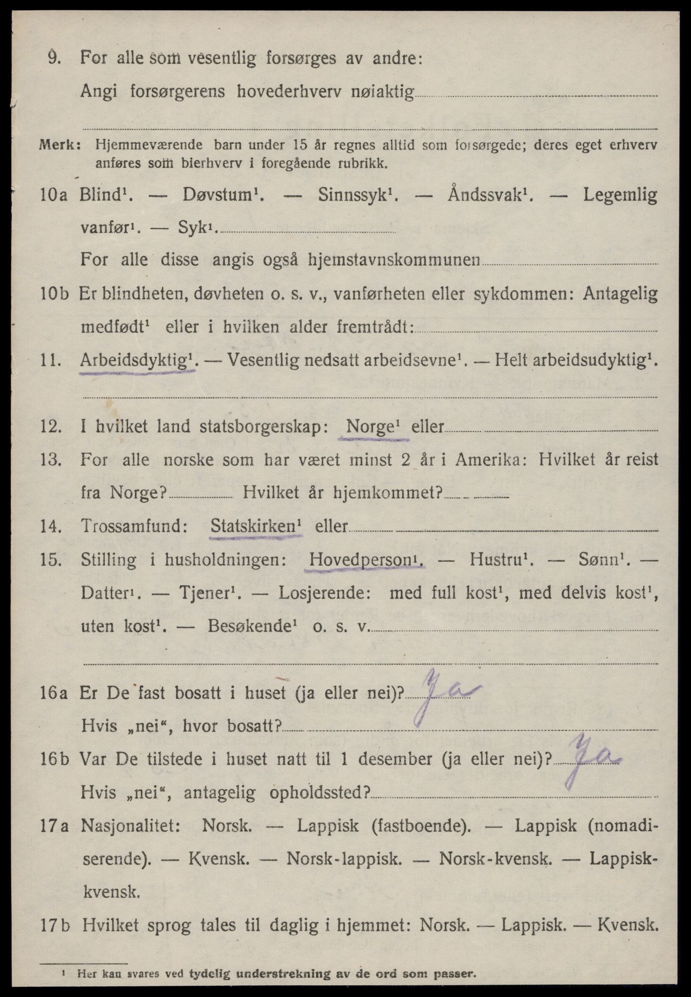 SAT, 1920 census for Strinda, 1920, p. 19975